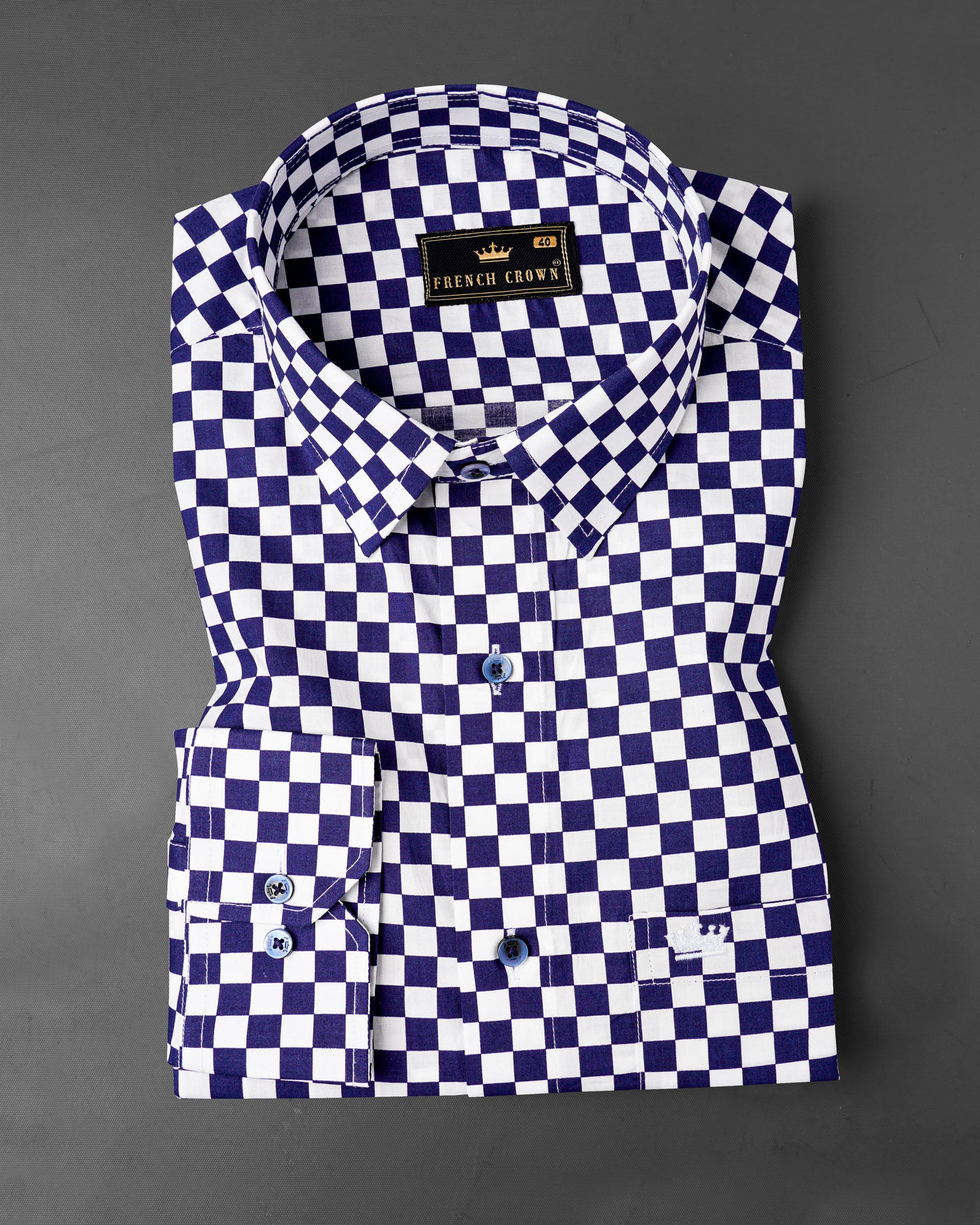  Downriver Blue and White Checked Premium Cotton Shirt 7585-BLE-38, 7585-BLE-H-38, 7585-BLE-39,7585-BLE-H-39, 7585-BLE-40, 7585-BLE-H-40, 7585-BLE-42, 7585-BLE-H-42, 7585-BLE-44, 7585-BLE-H-44, 7585-BLE-46, 7585-BLE-H-46, 7585-BLE-48, 7585-BLE-H-48, 7585-BLE-50, 7585-BLE-H-50, 7585-BLE-52, 7585-BLE-H-52