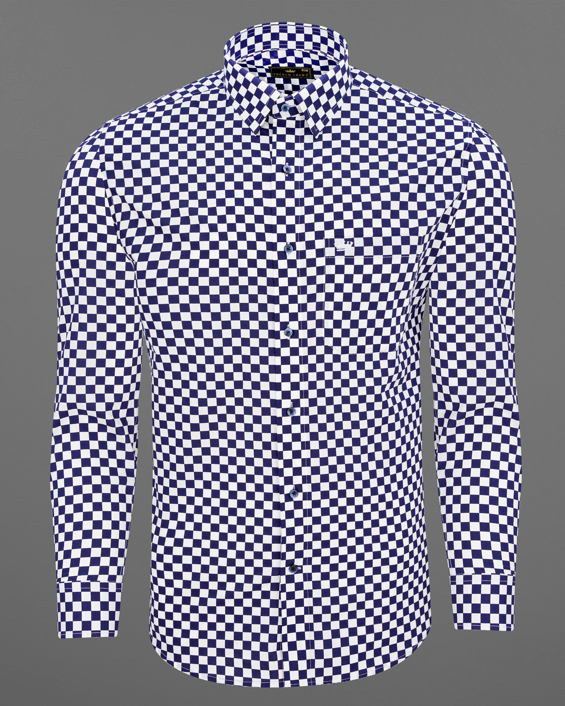  Downriver Blue and White Checked Premium Cotton Shirt 7585-BLE-38, 7585-BLE-H-38, 7585-BLE-39,7585-BLE-H-39, 7585-BLE-40, 7585-BLE-H-40, 7585-BLE-42, 7585-BLE-H-42, 7585-BLE-44, 7585-BLE-H-44, 7585-BLE-46, 7585-BLE-H-46, 7585-BLE-48, 7585-BLE-H-48, 7585-BLE-50, 7585-BLE-H-50, 7585-BLE-52, 7585-BLE-H-52