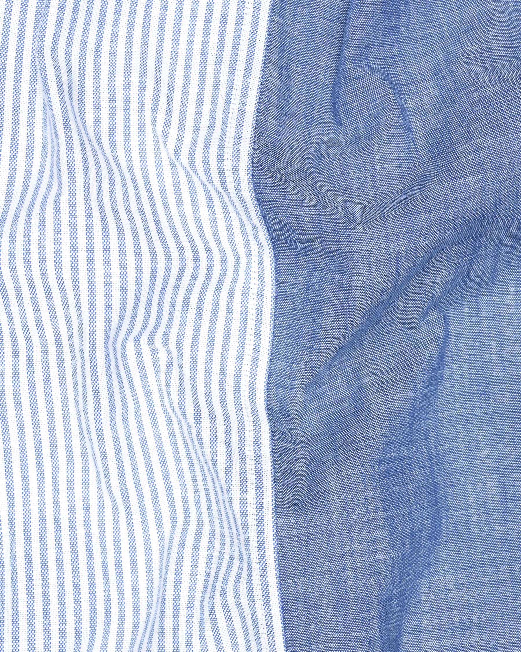 Half Striped Half Yonder Blue Royal Oxford Designer Shirt 7606-38, 7606-H-38, 7606-39,7606-H-39, 7606-40, 7606-H-40, 7606-42, 7606-H-42, 7606-44, 7606-H-44, 7606-46, 7606-H-46, 7606-48, 7606-H-48, 7606-50, 7606-H-50, 7606-52, 7606-H-52