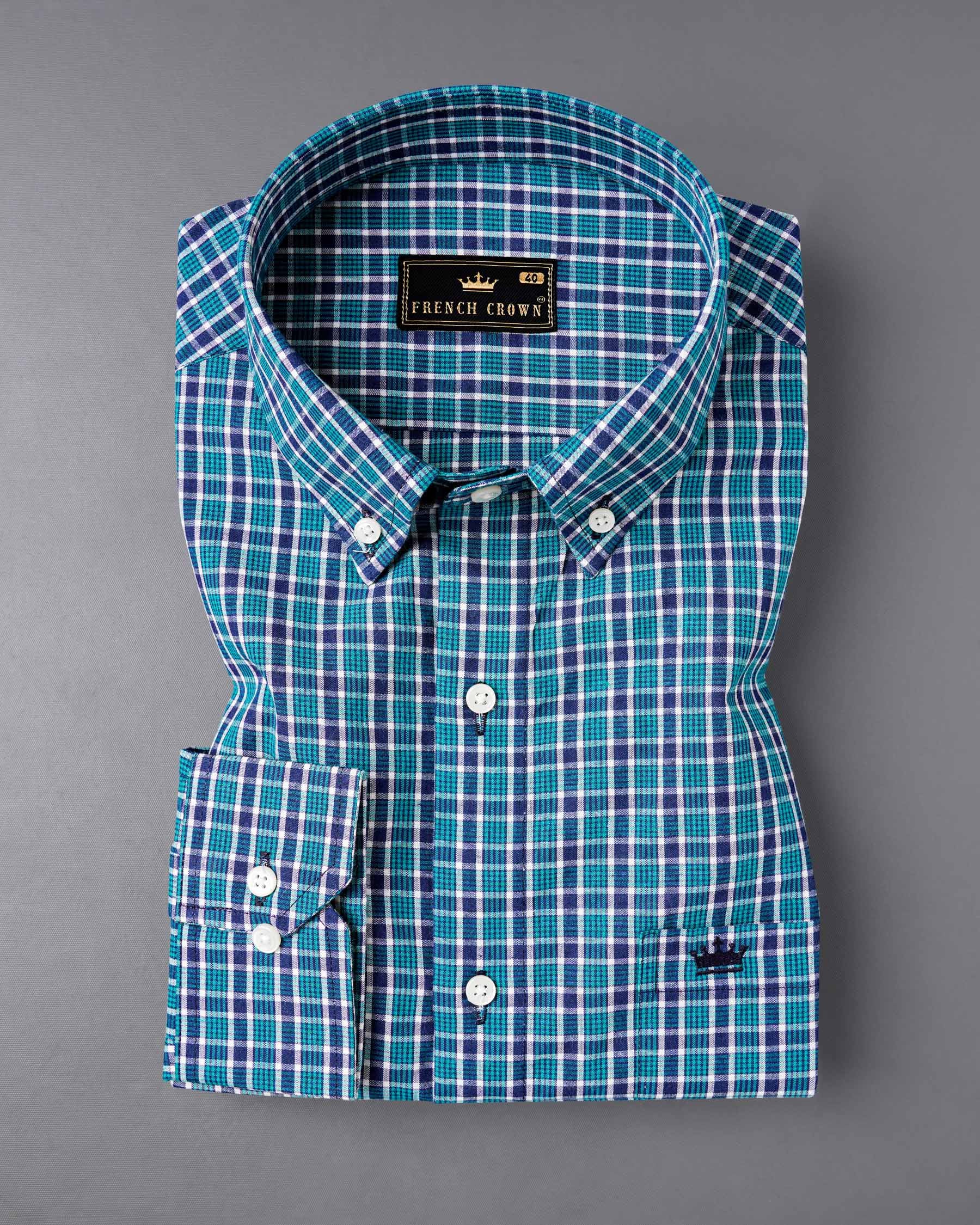 Persian Blue Checkered Premium Cotton Shirt 7611-BD-38, 7611-BD-H-38, 7611-BD-39,7611-BD-H-39, 7611-BD-40, 7611-BD-H-40, 7611-BD-42, 7611-BD-H-42, 7611-BD-44, 7611-BD-H-44, 7611-BD-46, 7611-BD-H-46, 7611-BD-48, 7611-BD-H-48, 7611-BD-50, 7611-BD-H-50, 7611-BD-52, 7611-BD-H-52