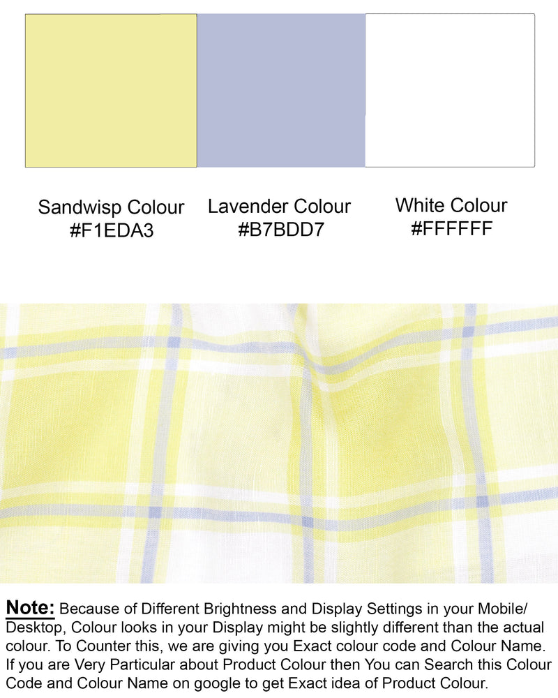 Sandwisp Yellow Plaid Premium Tencel Linen Blend Shirt 7612-M-38, 7612-M-H-38, 7612-M-39,7612-M-H-39, 7612-M-40, 7612-M-H-40, 7612-M-42, 7612-M-H-42, 7612-M-44, 7612-M-H-44, 7612-M-46, 7612-M-H-46, 7612-M-48, 7612-M-H-48, 7612-M-50, 7612-M-H-50, 7612-M-52, 7612-M-H-52