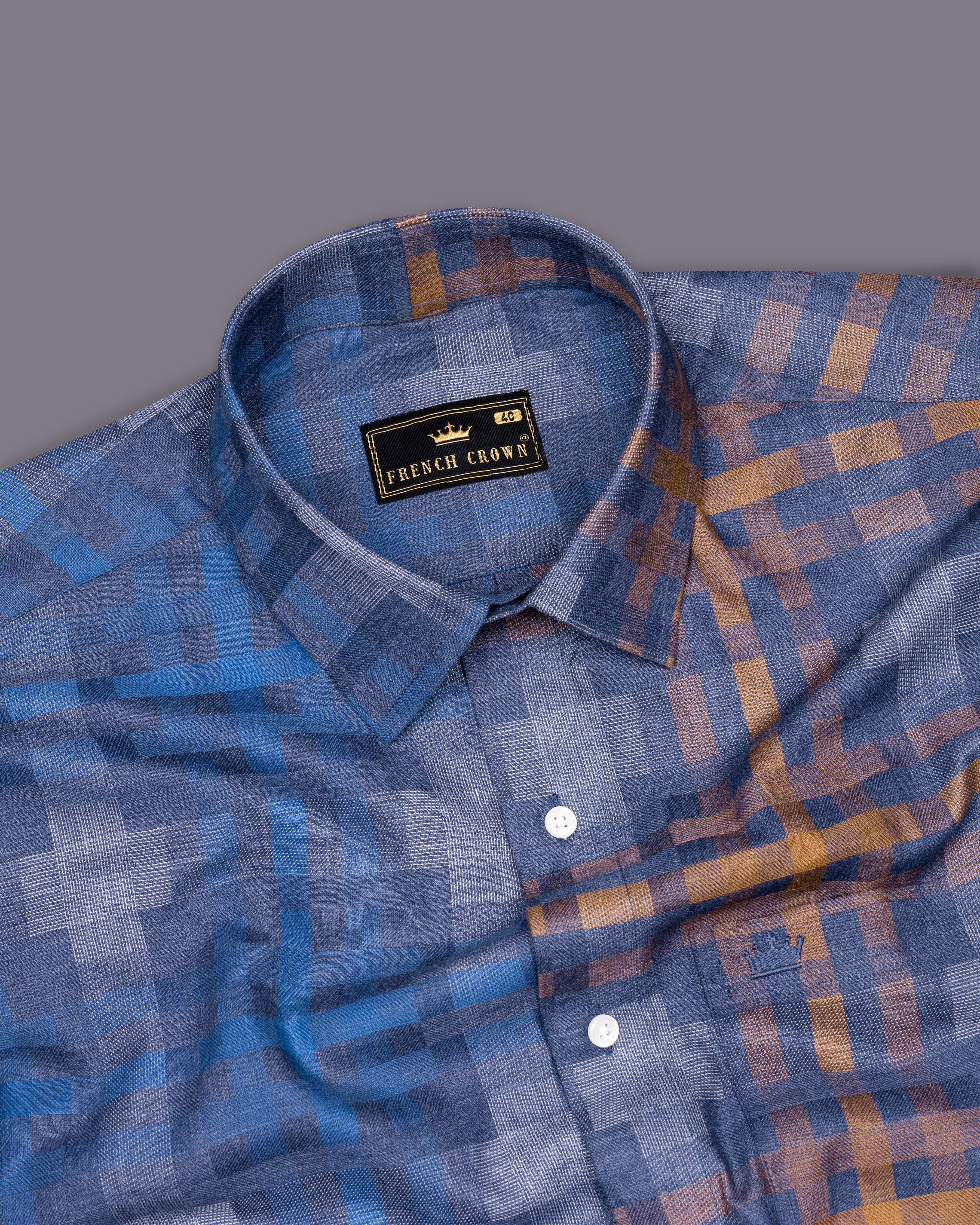 Rhino Blue with Cadet Gray Checkered and Tom Embroidered Dobby Premium Giza Cotton Designer Shirt 7613-BLE-E065-38, 7613-BLE-E065-H-38, 7613-BLE-E065-39, 7613-BLE-E065-H-39, 7613-BLE-E065-40, 7613-BLE-E065-H-40, 7613-BLE-E065-42, 7613-BLE-E065-H-42, 7613-BLE-E065-44, 7613-BLE-E065-H-44, 7613-BLE-E065-46, 7613-BLE-E065-H-46, 7613-BLE-E065-48, 7613-BLE-E065-H-48, 7613-BLE-E065-50, 7613-BLE-E065-H-50, 7613-BLE-E065-52, 7613-BLE-E065-H-52