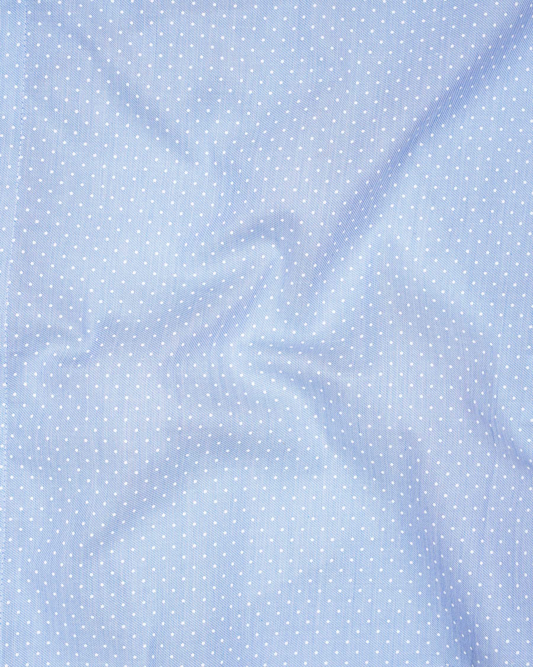 Spindle Blue Polka Dotted with White Collar Dobby Textured Premium Giza Cotton 7617-WCC-BLE-38, 7617-WCC-BLE-H-38, 7617-WCC-BLE-39,7617-WCC-BLE-H-39, 7617-WCC-BLE-40, 7617-WCC-BLE-H-40, 7617-WCC-BLE-42, 7617-WCC-BLE-H-42, 7617-WCC-BLE-44, 7617-WCC-BLE-H-44, 7617-WCC-BLE-46, 7617-WCC-BLE-H-46, 7617-WCC-BLE-48, 7617-WCC-BLE-H-48, 7617-WCC-BLE-50, 7617-WCC-BLE-H-50, 7617-WCC-BLE-52, 7617-WCC-BLE-H-52