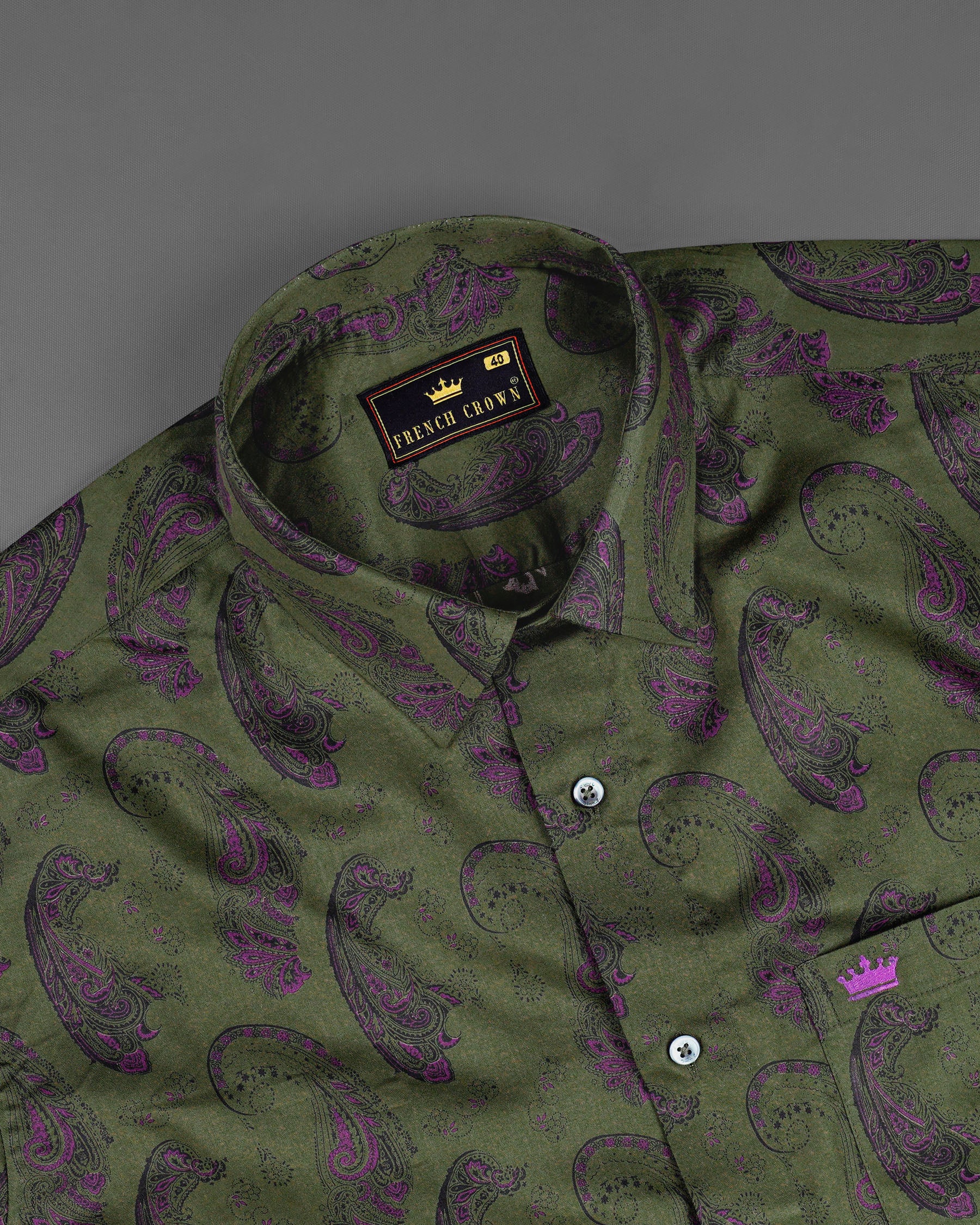 Cactus Green Paisley Printed Soft Premium Cotton Shirt 7629-GR-38, 7629-GR-H-38, 7629-GR-39,7629-GR-H-39, 7629-GR-40, 7629-GR-H-40, 7629-GR-42, 7629-GR-H-42, 7629-GR-44, 7629-GR-H-44, 7629-GR-46, 7629-GR-H-46, 7629-GR-48, 7629-GR-H-48, 7629-GR-50, 7629-GR-H-50, 7629-GR-52, 7629-GR-H-52