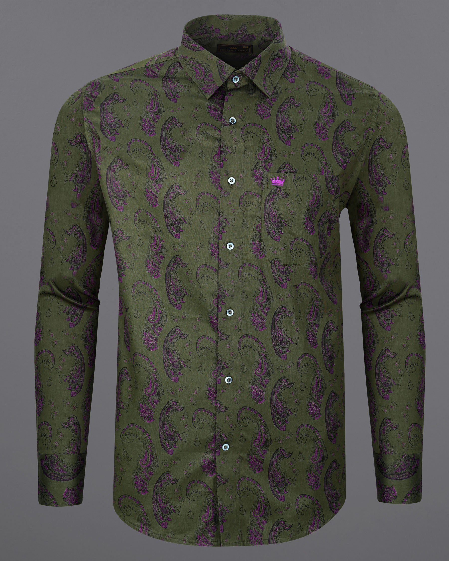 Cactus Green Paisley Printed Soft Premium Cotton Shirt 7629-GR-38, 7629-GR-H-38, 7629-GR-39,7629-GR-H-39, 7629-GR-40, 7629-GR-H-40, 7629-GR-42, 7629-GR-H-42, 7629-GR-44, 7629-GR-H-44, 7629-GR-46, 7629-GR-H-46, 7629-GR-48, 7629-GR-H-48, 7629-GR-50, 7629-GR-H-50, 7629-GR-52, 7629-GR-H-52