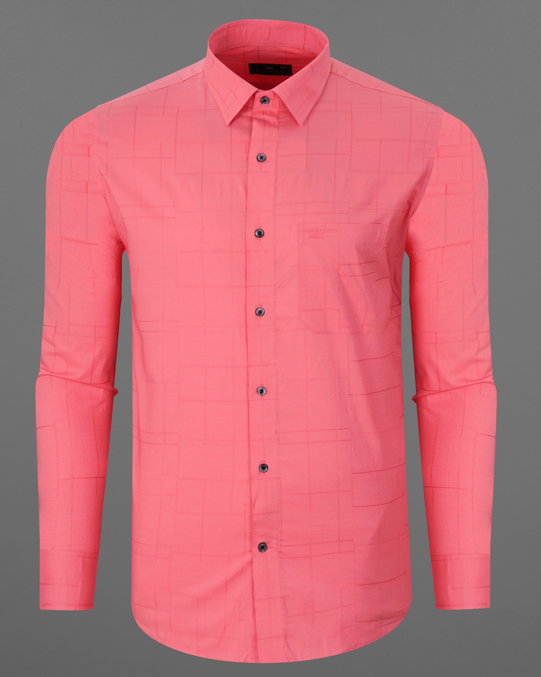 Froly Pink Plaid Dobby Textured Premium Giza Cotton Shirt 7630-BLK-38, 7630-BLK-H-38, 7630-BLK-39,7630-BLK-H-39, 7630-BLK-40, 7630-BLK-H-40, 7630-BLK-42, 7630-BLK-H-42, 7630-BLK-44, 7630-BLK-H-44, 7630-BLK-46, 7630-BLK-H-46, 7630-BLK-48, 7630-BLK-H-48, 7630-BLK-50, 7630-BLK-H-50, 7630-BLK-52, 7630-BLK-H-52