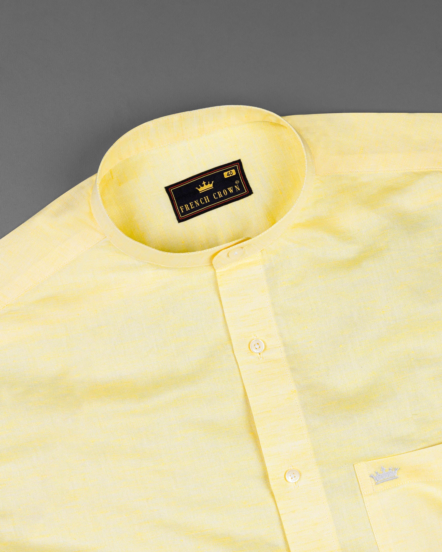 Parchment Yellow Luxurious Linen Shirt 7631-38, 7631-H-38, 7631-39,7631-H-39, 7631-40, 7631-H-40, 7631-42, 7631-H-42, 7631-44, 7631-H-44, 7631-46, 7631-H-46, 7631-48, 7631-H-48, 7631-50, 7631-H-50, 7631-52, 7631-H-52