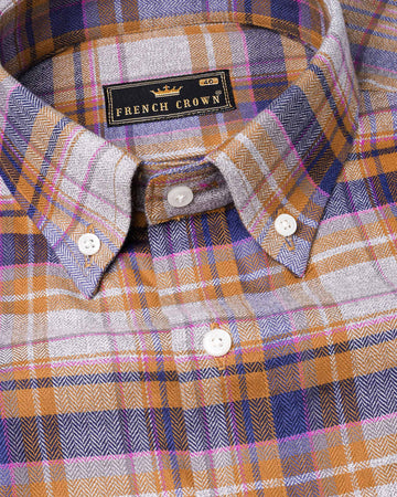 Wisteria Gray with Raw Sienna Plaid Herringbone Shirt 7636-BD-38, 7636-BD-H-38, 7636-BD-39,7636-BD-H-39, 7636-BD-40, 7636-BD-H-40, 7636-BD-42, 7636-BD-H-42, 7636-BD-44, 7636-BD-H-44, 7636-BD-46, 7636-BD-H-46, 7636-BD-48, 7636-BD-H-48, 7636-BD-50, 7636-BD-H-50, 7636-BD-52, 7636-BD-H-52