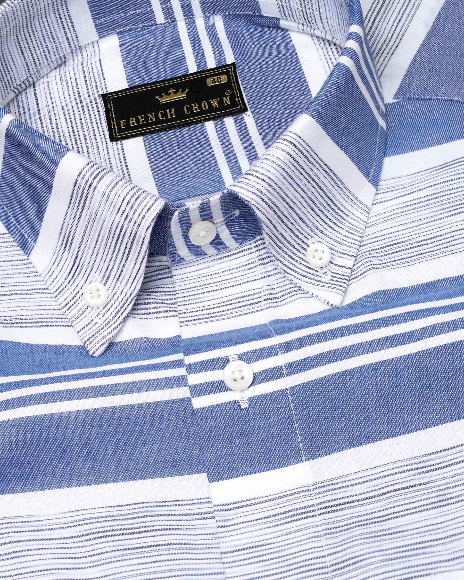 Scampi Blue and White Striped Twill Premium Cotton Shirt 7644-BD-38, 7644-BD-H-38, 7644-BD-39,7644-BD-H-39, 7644-BD-40, 7644-BD-H-40, 7644-BD-42, 7644-BD-H-42, 7644-BD-44, 7644-BD-H-44, 7644-BD-46, 7644-BD-H-46, 7644-BD-48, 7644-BD-H-48, 7644-BD-50, 7644-BD-H-50, 7644-BD-52, 7644-BD-H-52