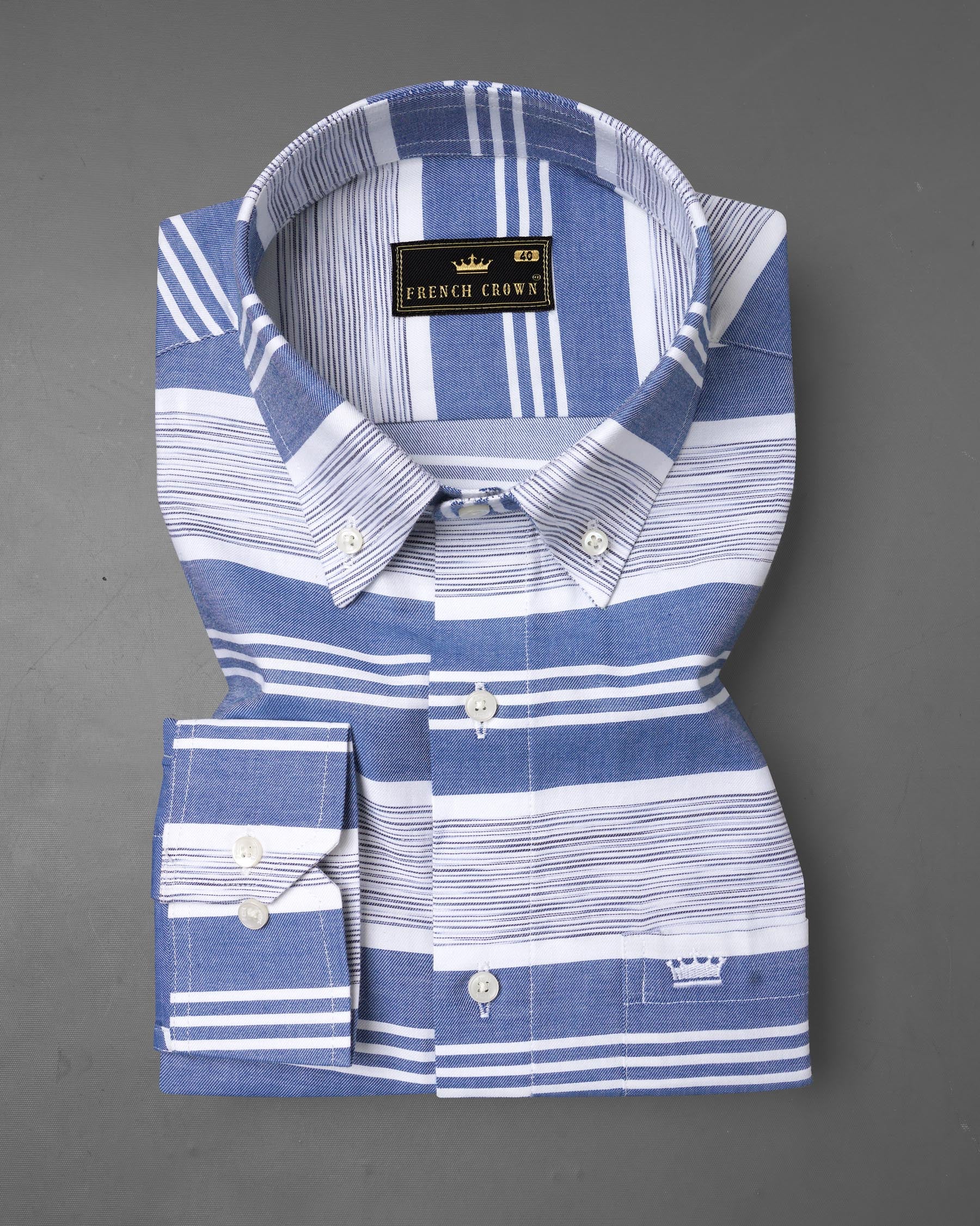 Scampi Blue and White Striped Twill Premium Cotton Shirt 7644-BD-38, 7644-BD-H-38, 7644-BD-39,7644-BD-H-39, 7644-BD-40, 7644-BD-H-40, 7644-BD-42, 7644-BD-H-42, 7644-BD-44, 7644-BD-H-44, 7644-BD-46, 7644-BD-H-46, 7644-BD-48, 7644-BD-H-48, 7644-BD-50, 7644-BD-H-50, 7644-BD-52, 7644-BD-H-52