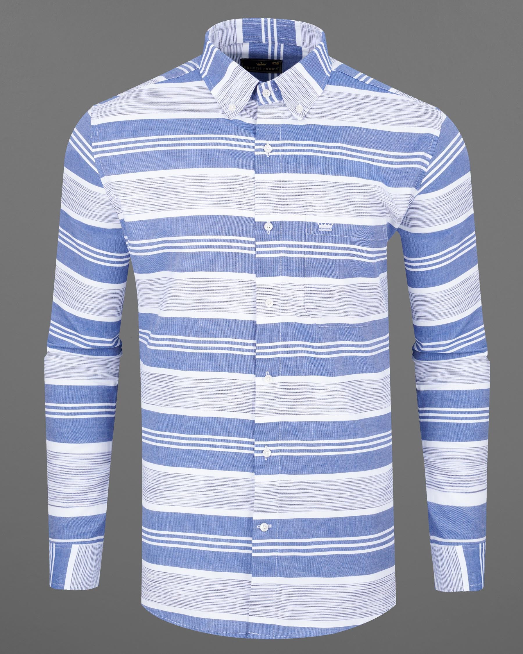 Scampi Blue and White Striped Twill Premium Cotton Shirt 7644-BD-38, 7644-BD-H-38, 7644-BD-39,7644-BD-H-39, 7644-BD-40, 7644-BD-H-40, 7644-BD-42, 7644-BD-H-42, 7644-BD-44, 7644-BD-H-44, 7644-BD-46, 7644-BD-H-46, 7644-BD-48, 7644-BD-H-48, 7644-BD-50, 7644-BD-H-50, 7644-BD-52, 7644-BD-H-52