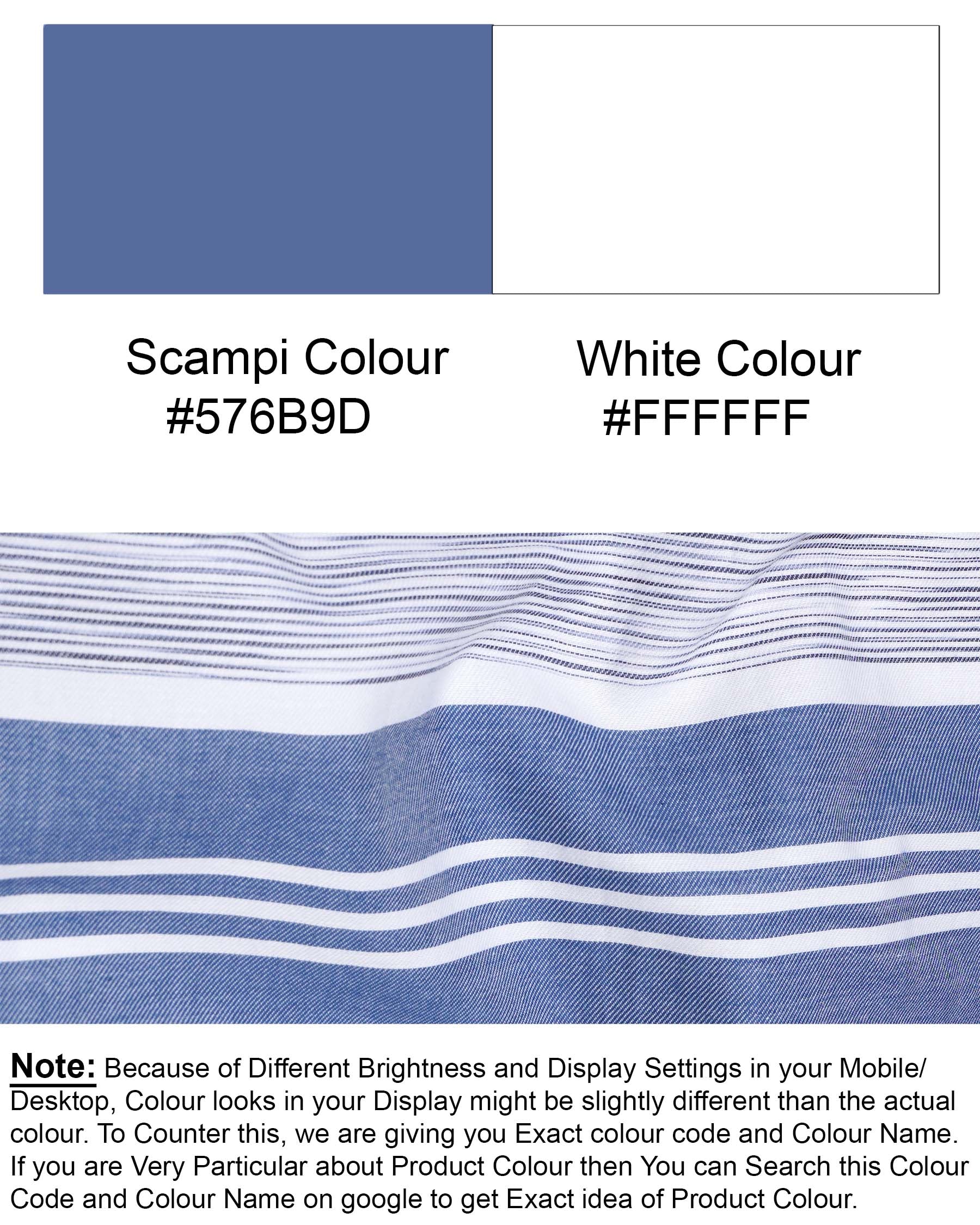 Scampi Blue and White Striped Twill Premium Cotton Shirt 7644-BD-38, 7644-BD-H-38, 7644-BD-39,7644-BD-H-39, 7644-BD-40, 7644-BD-H-40, 7644-BD-42, 7644-BD-H-42, 7644-BD-44, 7644-BD-H-44, 7644-BD-46, 7644-BD-H-46, 7644-BD-48, 7644-BD-H-48, 7644-BD-50, 7644-BD-H-50, 7644-BD-52, 7644-BD-H-52