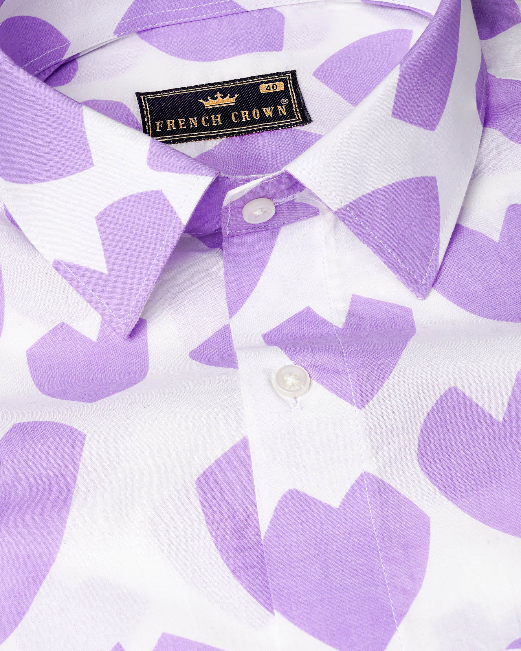 Bright White and Mauve Heart Printed Premium Cotton Shirt 7653-38, 7653-H-38, 7653-39,7653-H-39, 7653-40, 7653-H-40, 7653-42, 7653-H-42, 7653-44, 7653-H-44, 7653-46, 7653-H-46, 7653-48, 7653-H-48, 7653-50, 7653-H-50, 7653-52, 7653-H-52