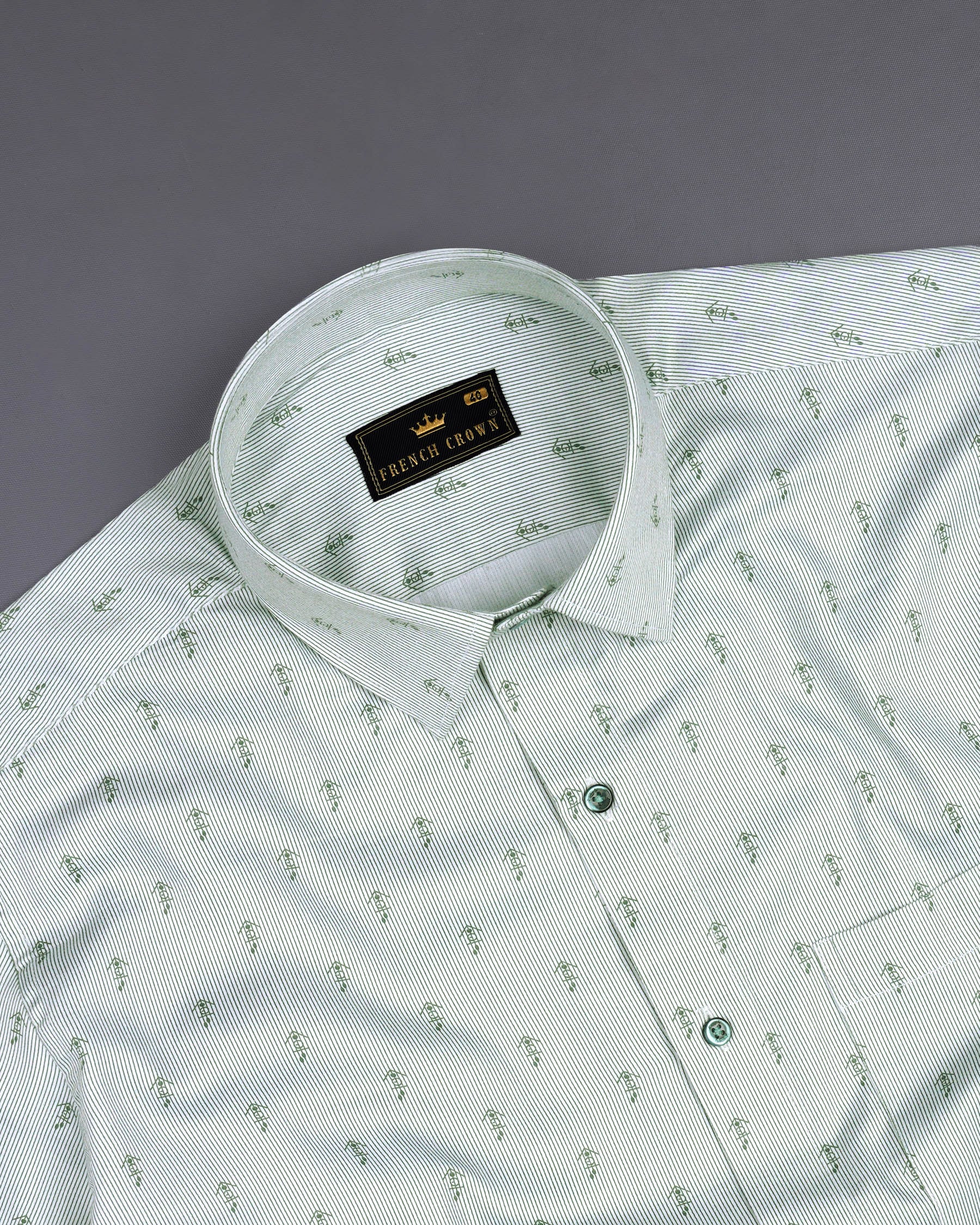 Solitude White and Boulder Green Pin Striped Super Soft Premium Cotton Shirt 7672-GR-38, 7672-GR-H-38, 7672-GR-39,7672-GR-H-39, 7672-GR-40, 7672-GR-H-40, 7672-GR-42, 7672-GR-H-42, 7672-GR-44, 7672-GR-H-44, 7672-GR-46, 7672-GR-H-46, 7672-GR-48, 7672-GR-H-48, 7672-GR-50, 7672-GR-H-50, 7672-GR-52, 7672-GR-H-52