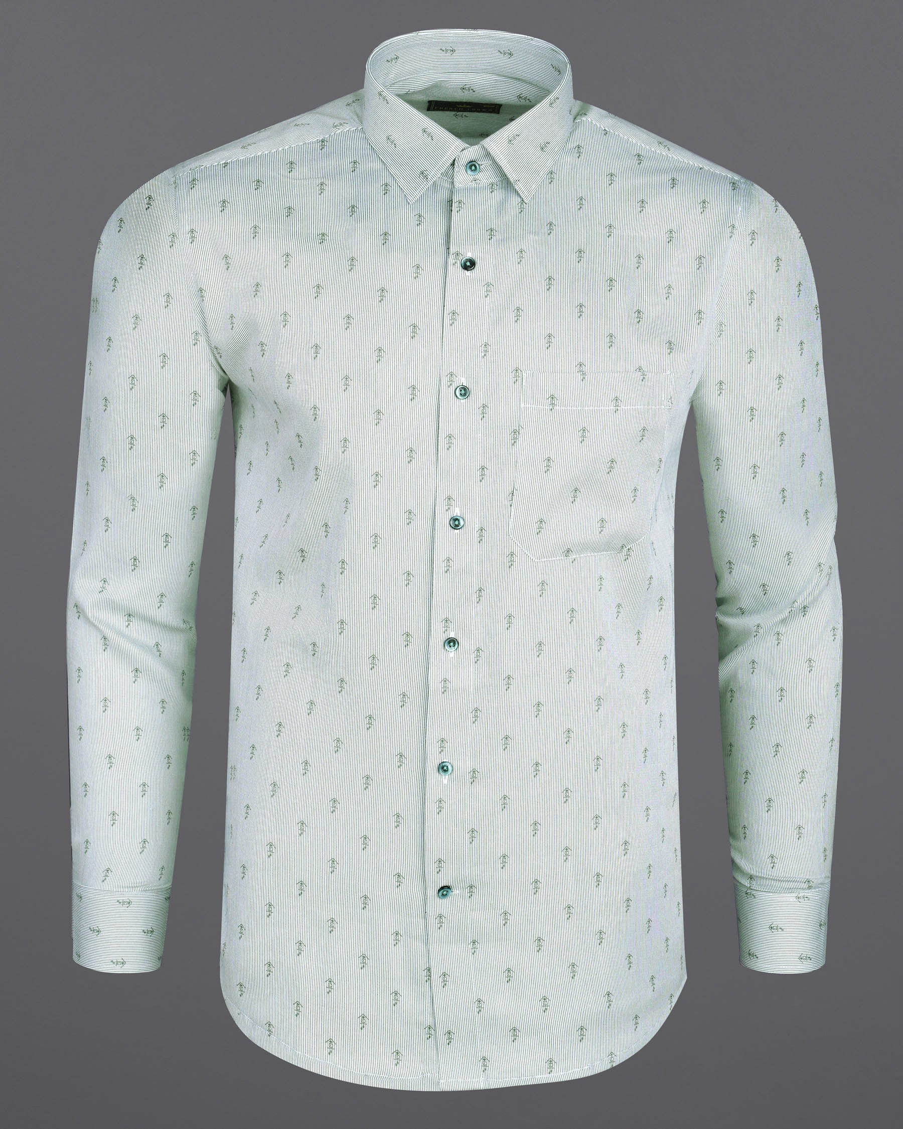 Solitude White and Boulder Green Pin Striped Super Soft Premium Cotton Shirt 7672-GR-38, 7672-GR-H-38, 7672-GR-39,7672-GR-H-39, 7672-GR-40, 7672-GR-H-40, 7672-GR-42, 7672-GR-H-42, 7672-GR-44, 7672-GR-H-44, 7672-GR-46, 7672-GR-H-46, 7672-GR-48, 7672-GR-H-48, 7672-GR-50, 7672-GR-H-50, 7672-GR-52, 7672-GR-H-52