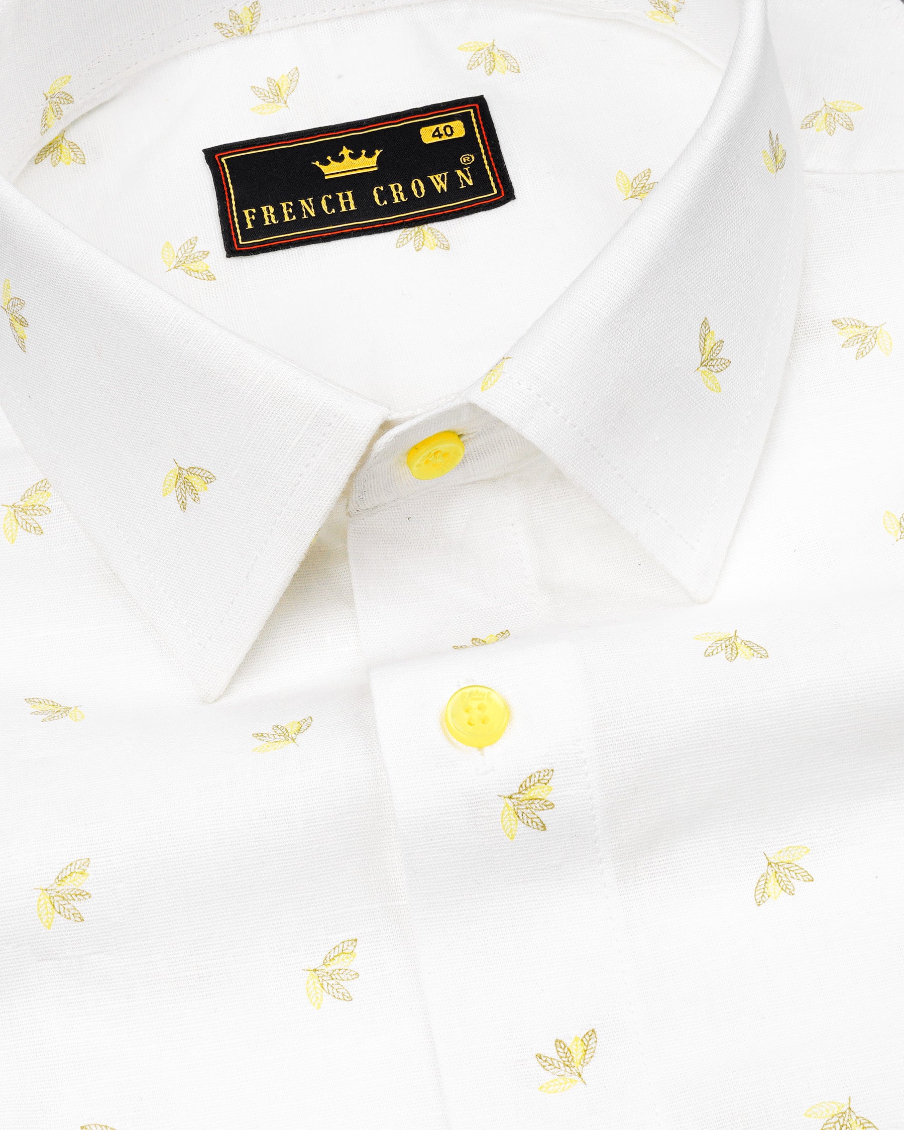 Bright White Leaves Printed Luxurious Linen Shirt 7673-YL-38, 7673-YL-H-38, 7673-YL-39,7673-YL-H-39, 7673-YL-40, 7673-YL-H-40, 7673-YL-42, 7673-YL-H-42, 7673-YL-44, 7673-YL-H-44, 7673-YL-46, 7673-YL-H-46, 7673-YL-48, 7673-YL-H-48, 7673-YL-50, 7673-YL-H-50, 7673-YL-52, 7673-YL-H-52