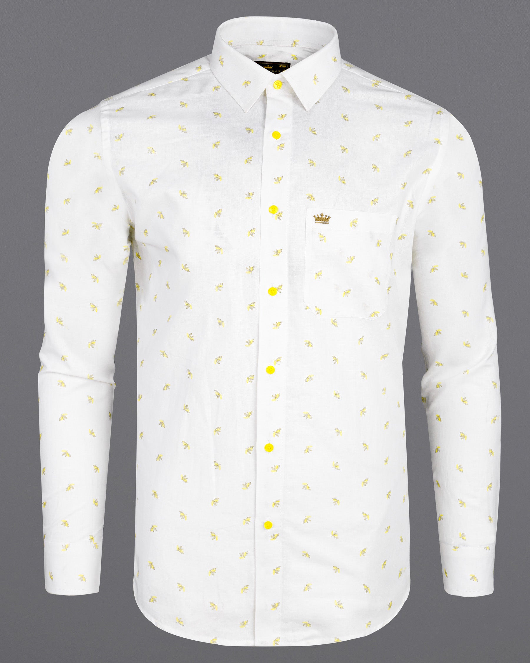 Bright White Leaves Printed Luxurious Linen Shirt 7673-YL-38, 7673-YL-H-38, 7673-YL-39,7673-YL-H-39, 7673-YL-40, 7673-YL-H-40, 7673-YL-42, 7673-YL-H-42, 7673-YL-44, 7673-YL-H-44, 7673-YL-46, 7673-YL-H-46, 7673-YL-48, 7673-YL-H-48, 7673-YL-50, 7673-YL-H-50, 7673-YL-52, 7673-YL-H-52