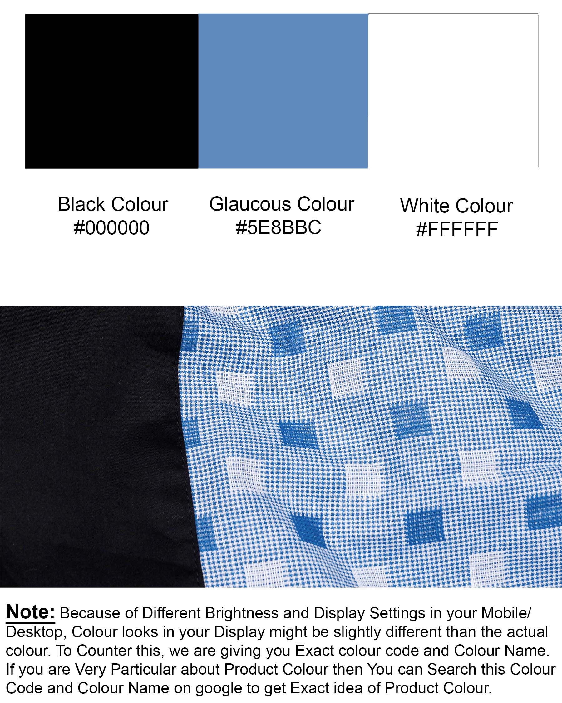 Glaucous Blue and Black Dobby Textured Premium Giza Cotton Designer Shirt 7685-P115-38, 7685-P115-H-38, 7685-P115-39,7685-P115-H-39, 7685-P115-40, 7685-P115-H-40, 7685-P115-42, 7685-P115-H-42, 7685-P115-44, 7685-P115-H-44, 7685-P115-46, 7685-P115-H-46, 7685-P115-48, 7685-P115-H-48, 7685-P115-50, 7685-P115-H-50, 7685-P115-52, 7685-P115-H-52