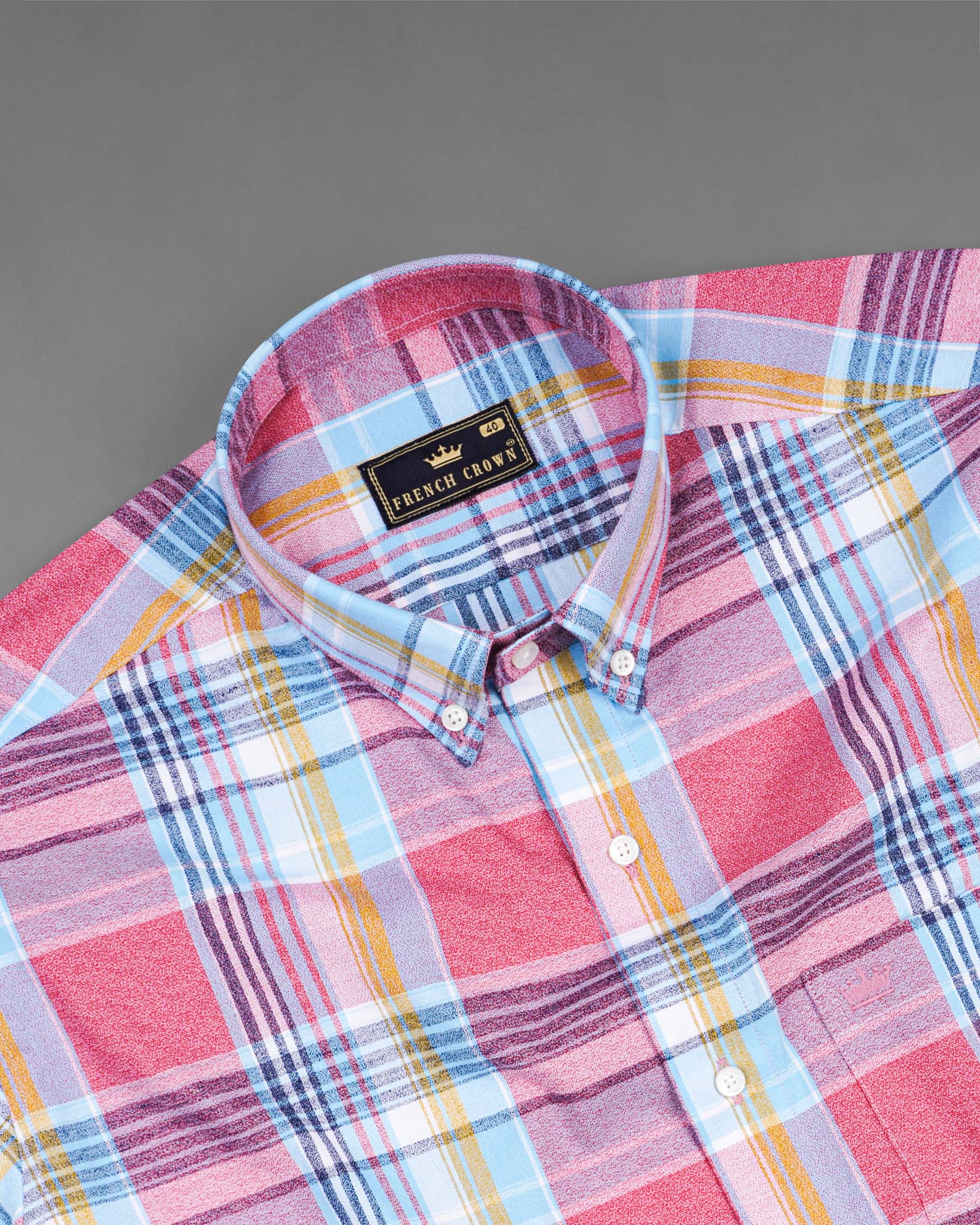 Charm Pink Plaid Dobby Textured Premium Giza Cotton Shirt 7693-BD-38, 7693-BD-H-38, 7693-BD-39,7693-BD-H-39, 7693-BD-40, 7693-BD-H-40, 7693-BD-42, 7693-BD-H-42, 7693-BD-44, 7693-BD-H-44, 7693-BD-46, 7693-BD-H-46, 7693-BD-48, 7693-BD-H-48, 7693-BD-50, 7693-BD-H-50, 7693-BD-52, 7693-BD-H-52