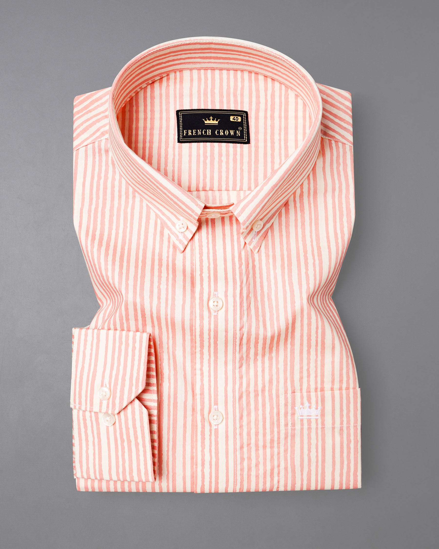 Zinnwaldite Peach with Seashell Beige Pin Striped Premium Cotton Shirt 7694-BD-38, 7694-BD-H-38, 7694-BD-39,7694-BD-H-39, 7694-BD-40, 7694-BD-H-40, 7694-BD-42, 7694-BD-H-42, 7694-BD-44, 7694-BD-H-44, 7694-BD-46, 7694-BD-H-46, 7694-BD-48, 7694-BD-H-48, 7694-BD-50, 7694-BD-H-50, 7694-BD-52, 7694-BD-H-52