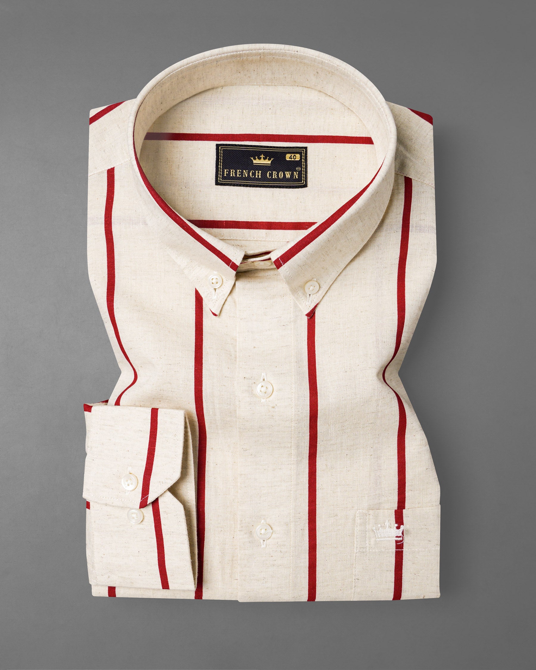  Periglacial Cream With Sangria Red Striped Luxurious Linen Shirt 7710-BD-38, 7710-BD-H-38, 7710-BD-39,7710-BD-H-39, 7710-BD-40, 7710-BD-H-40, 7710-BD-42, 7710-BD-H-42, 7710-BD-44, 7710-BD-H-44, 7710-BD-46, 7710-BD-H-46, 7710-BD-48, 7710-BD-H-48, 7710-BD-50, 7710-BD-H-50, 7710-BD-52, 7710-BD-H-52