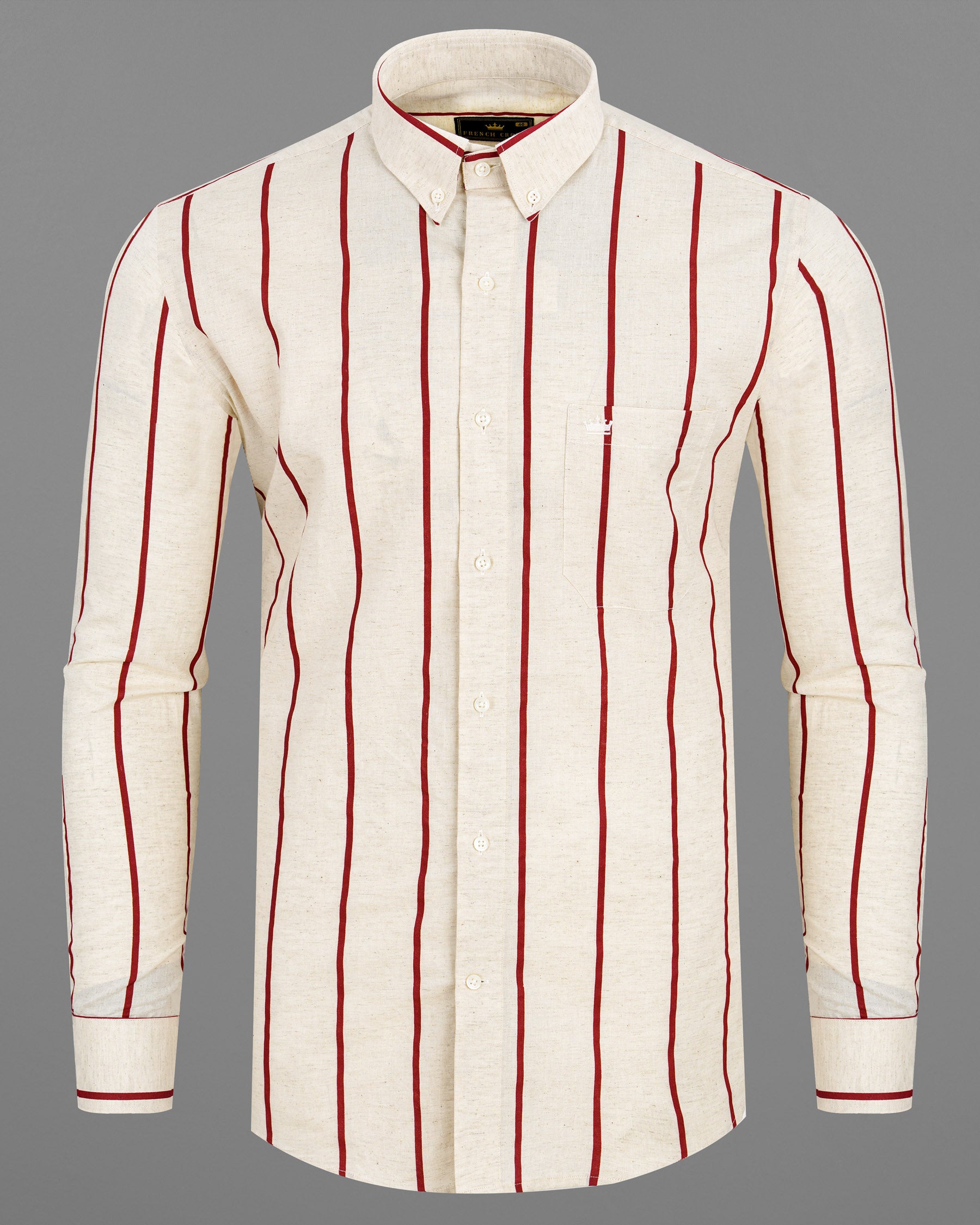  Periglacial Cream With Sangria Red Striped Luxurious Linen Shirt 7710-BD-38, 7710-BD-H-38, 7710-BD-39,7710-BD-H-39, 7710-BD-40, 7710-BD-H-40, 7710-BD-42, 7710-BD-H-42, 7710-BD-44, 7710-BD-H-44, 7710-BD-46, 7710-BD-H-46, 7710-BD-48, 7710-BD-H-48, 7710-BD-50, 7710-BD-H-50, 7710-BD-52, 7710-BD-H-52