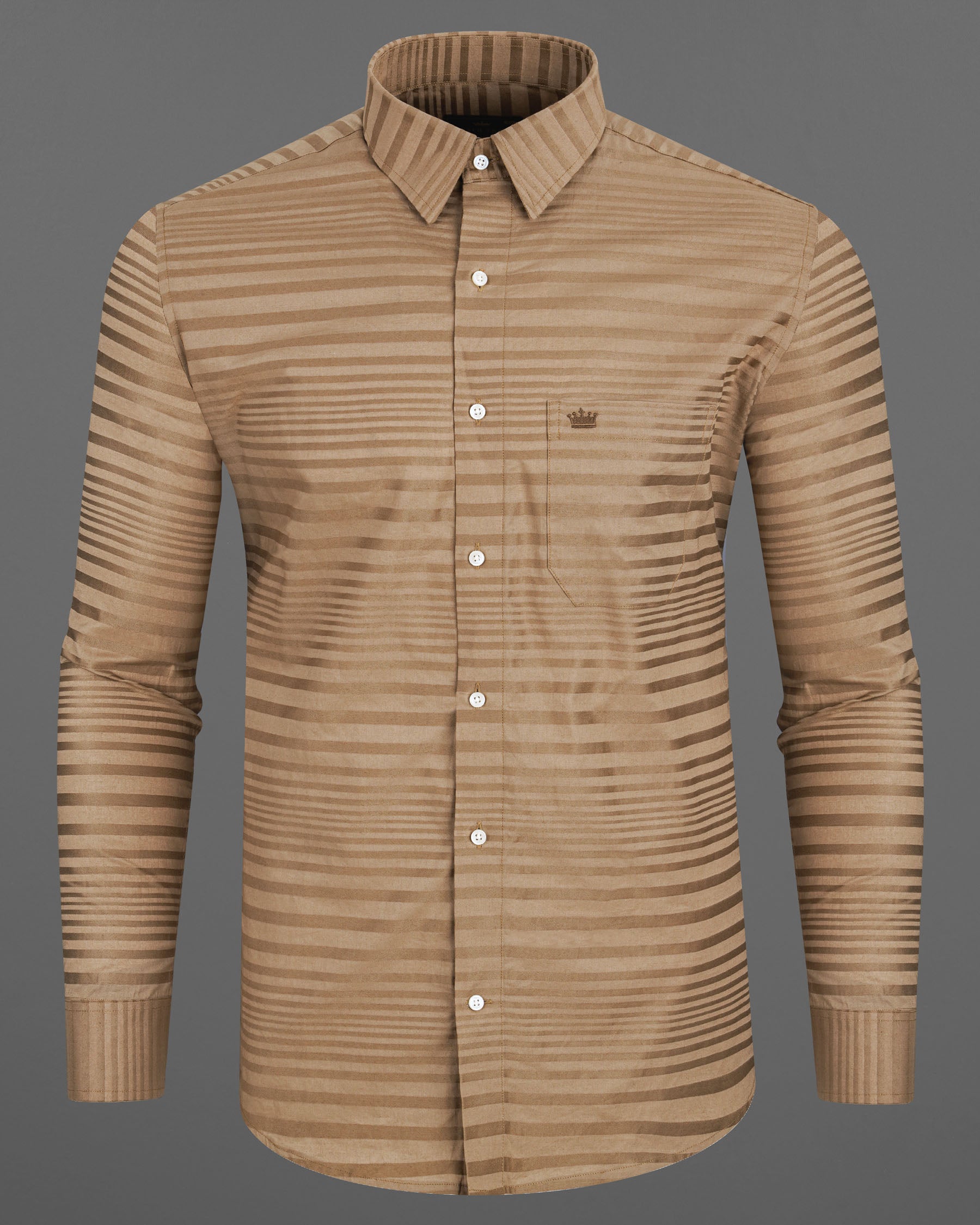 Stonewall Brown Striped Dobby Textured Premium Giza Cotton Shirt 7711-38, 7711-H-38, 7711-39,7711-H-39, 7711-40, 7711-H-40, 7711-42, 7711-H-42, 7711-44, 7711-H-44, 7711-46, 7711-H-46, 7711-48, 7711-H-48, 7711-50, 7711-H-50, 7711-52, 7711-H-52