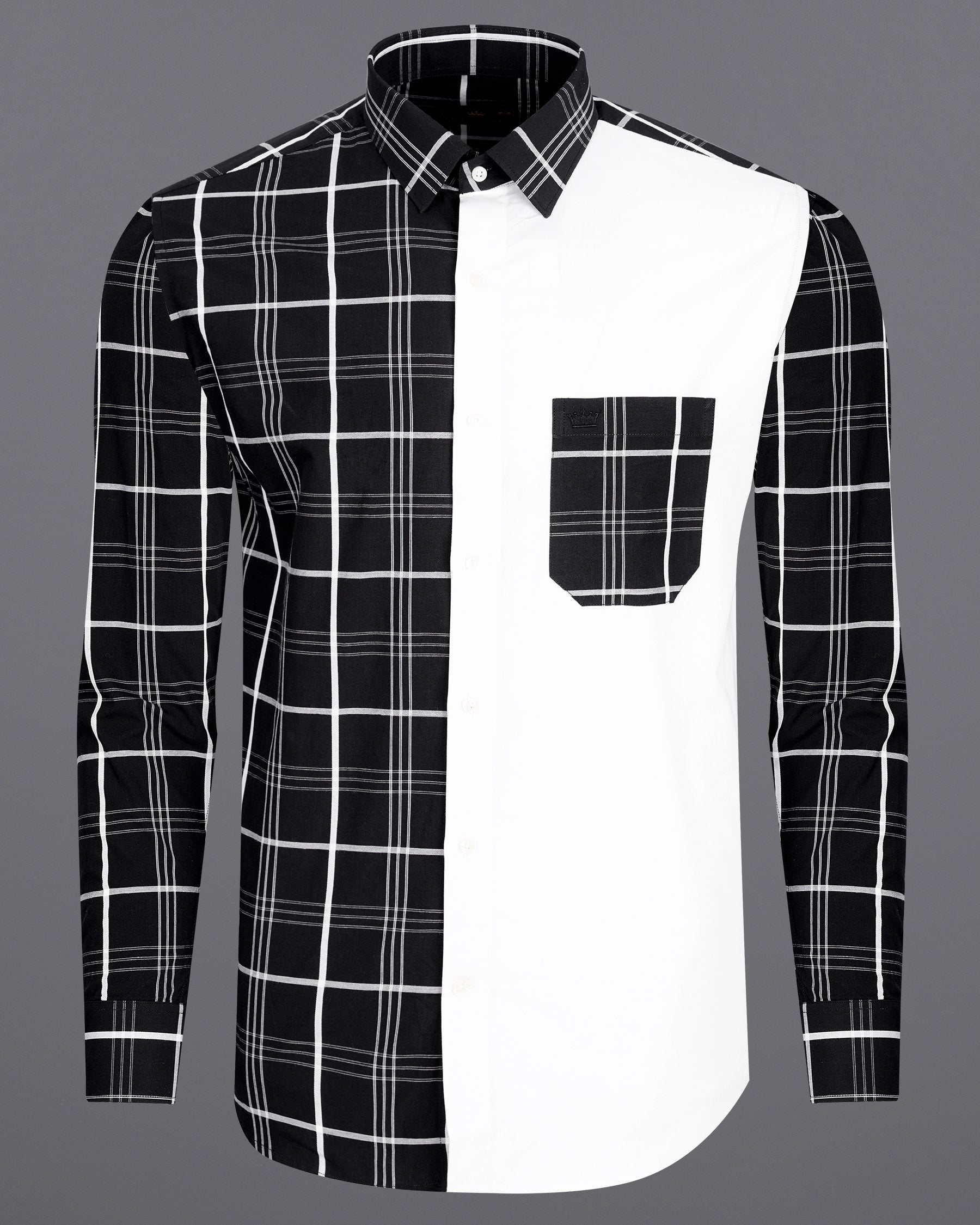 Jade Black and White Dobby Textured Premium Giza Cotton Designer Shirt 7716-P189-38, 7716-P189-39, 7716-P189-40, 7716-P189-42, 7716-P189-44, 7716-P189-46, 7716-P189-48, 7716-P189-50, 7716-P189-52