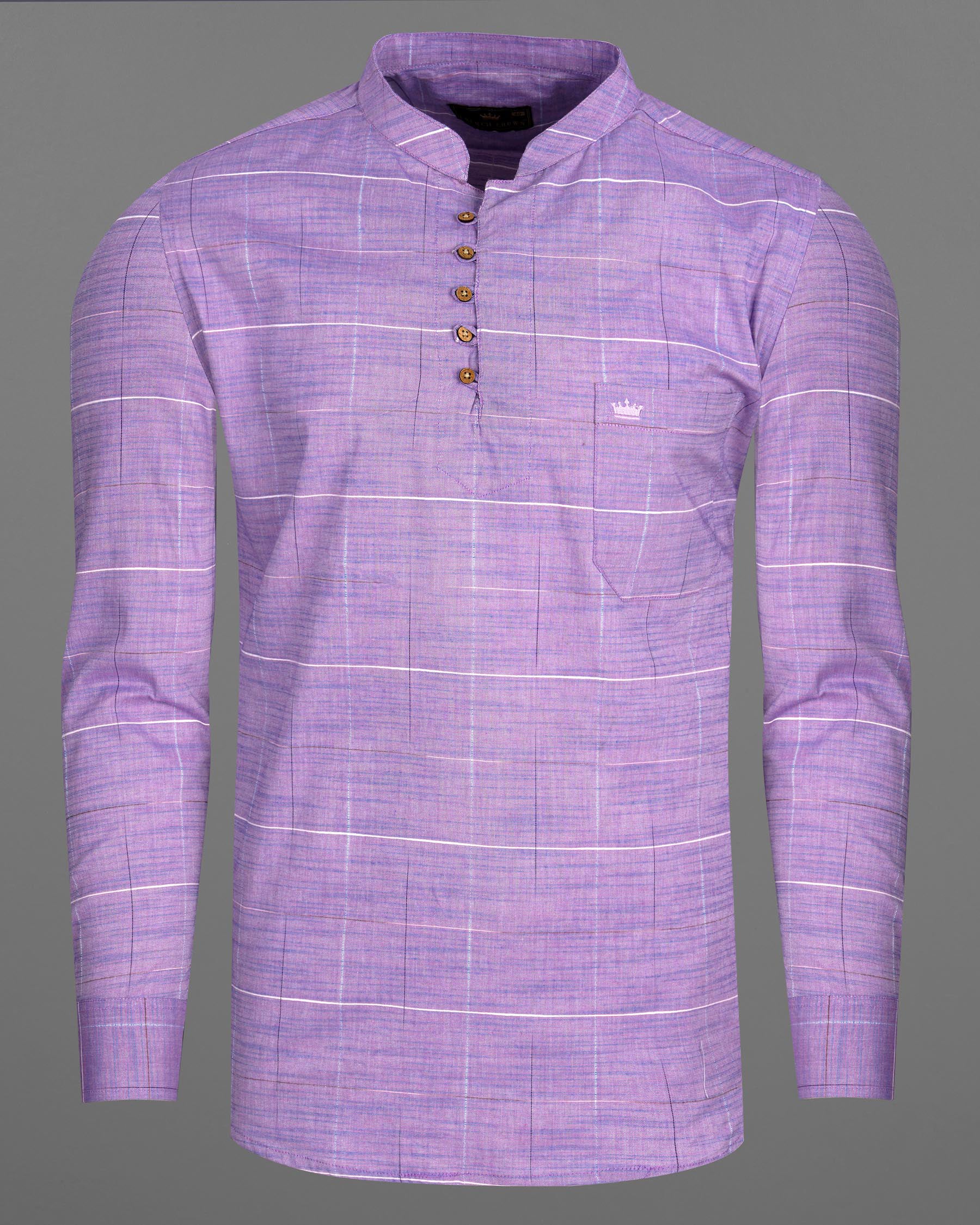 Lavender Purple Plaid Dobby Textured Premium Giza Cotton Kurta Shirt 7719-KS-38, 7719-KS-H-38, 7719-KS-39,7719-KS-H-39, 7719-KS-40, 7719-KS-H-40, 7719-KS-42, 7719-KS-H-42, 7719-KS-44, 7719-KS-H-44, 7719-KS-46, 7719-KS-H-46, 7719-KS-48, 7719-KS-H-48, 7719-KS-50, 7719-KS-H-50, 7719-KS-52, 7719-KS-H-52