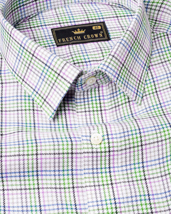 Mantis Green and White with Multi colored Plaid Twill Premium Cotton Shirt 7721-38, 7721-H-38, 7721-39,7721-H-39, 7721-40, 7721-H-40, 7721-42, 7721-H-42, 7721-44, 7721-H-44, 7721-46, 7721-H-46, 7721-48, 7721-H-48, 7721-50, 7721-H-50, 7721-52, 7721-H-52