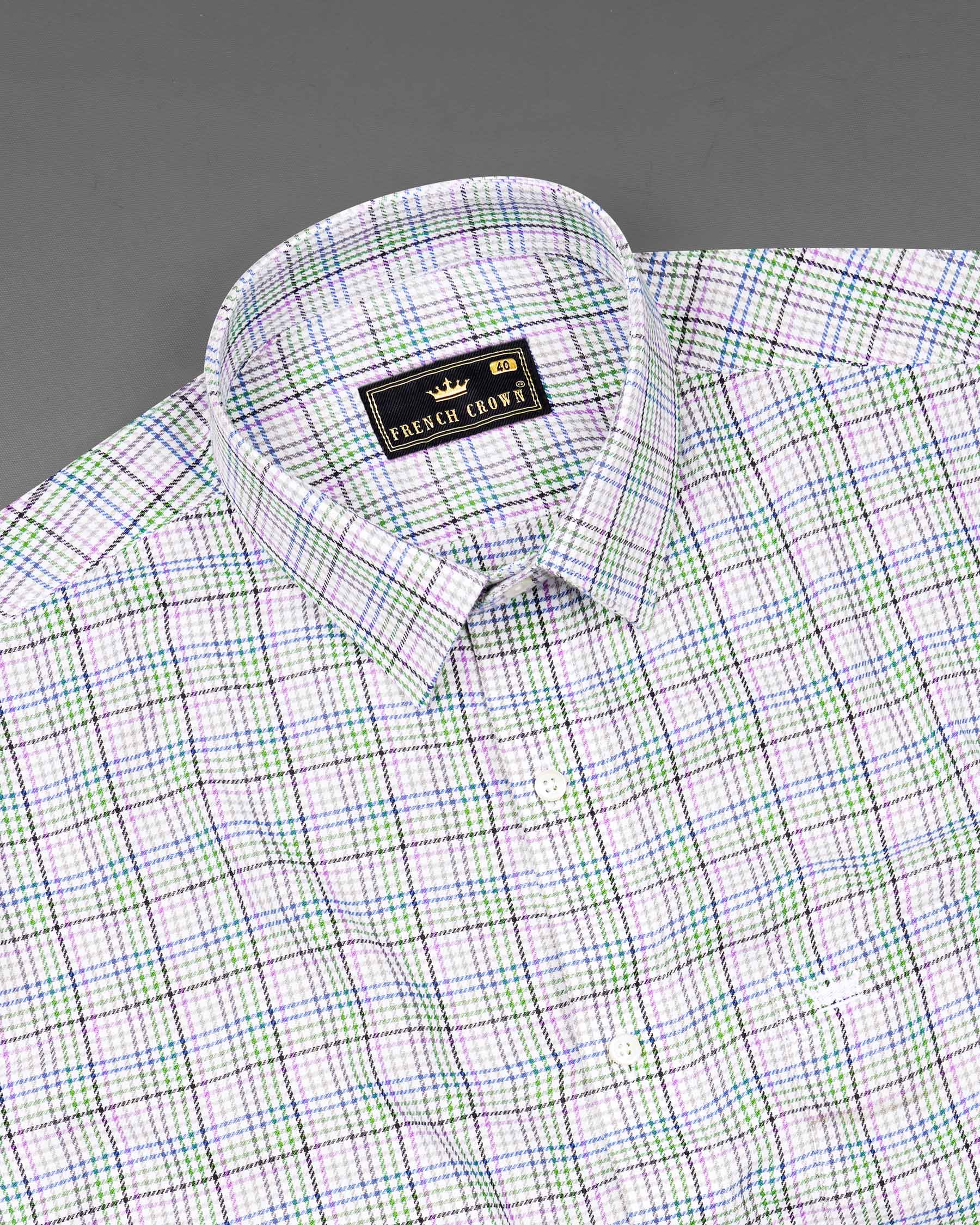 Mantis Green and White with Multi colored Plaid Twill Premium Cotton Shirt 7721-38, 7721-H-38, 7721-39,7721-H-39, 7721-40, 7721-H-40, 7721-42, 7721-H-42, 7721-44, 7721-H-44, 7721-46, 7721-H-46, 7721-48, 7721-H-48, 7721-50, 7721-H-50, 7721-52, 7721-H-52