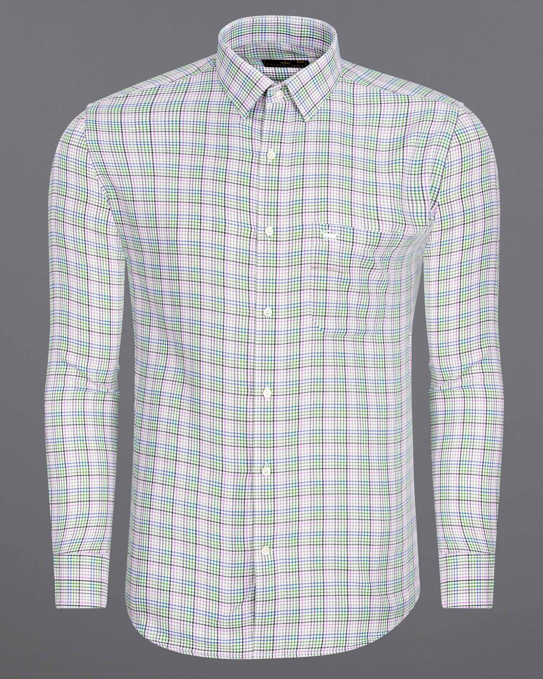 Mantis Green and White with Multi colored Plaid Twill Premium Cotton Shirt 7721-38, 7721-H-38, 7721-39,7721-H-39, 7721-40, 7721-H-40, 7721-42, 7721-H-42, 7721-44, 7721-H-44, 7721-46, 7721-H-46, 7721-48, 7721-H-48, 7721-50, 7721-H-50, 7721-52, 7721-H-52