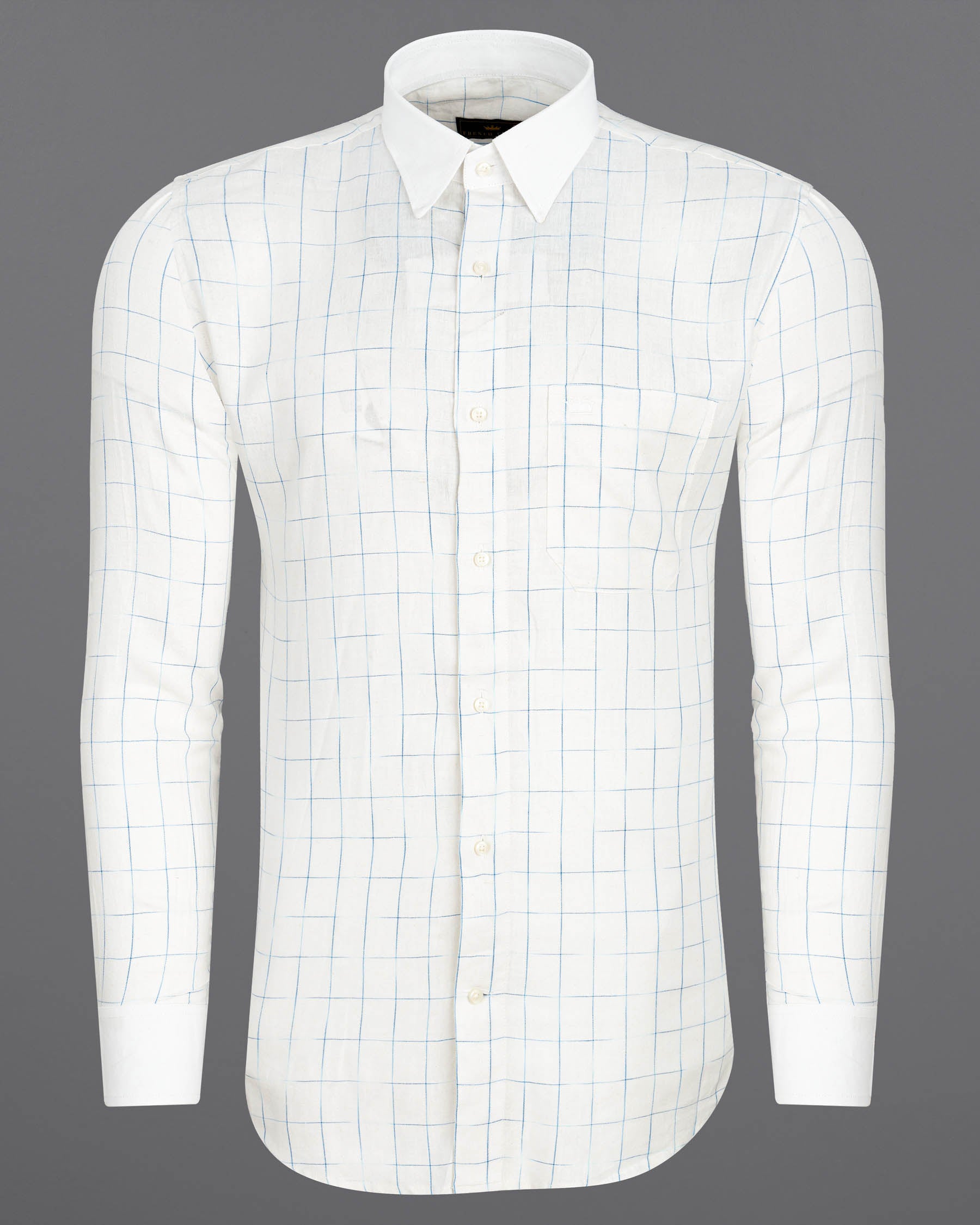 Bright White Checkered Luxurious Linen Shirt 7727-WCC-38, 7727-WCC-H-38, 7727-WCC-39,7727-WCC-H-39, 7727-WCC-40, 7727-WCC-H-40, 7727-WCC-42, 7727-WCC-H-42, 7727-WCC-44, 7727-WCC-H-44, 7727-WCC-46, 7727-WCC-H-46, 7727-WCC-48, 7727-WCC-H-48, 7727-WCC-50, 7727-WCC-H-50, 7727-WCC-52, 7727-WCC-H-52