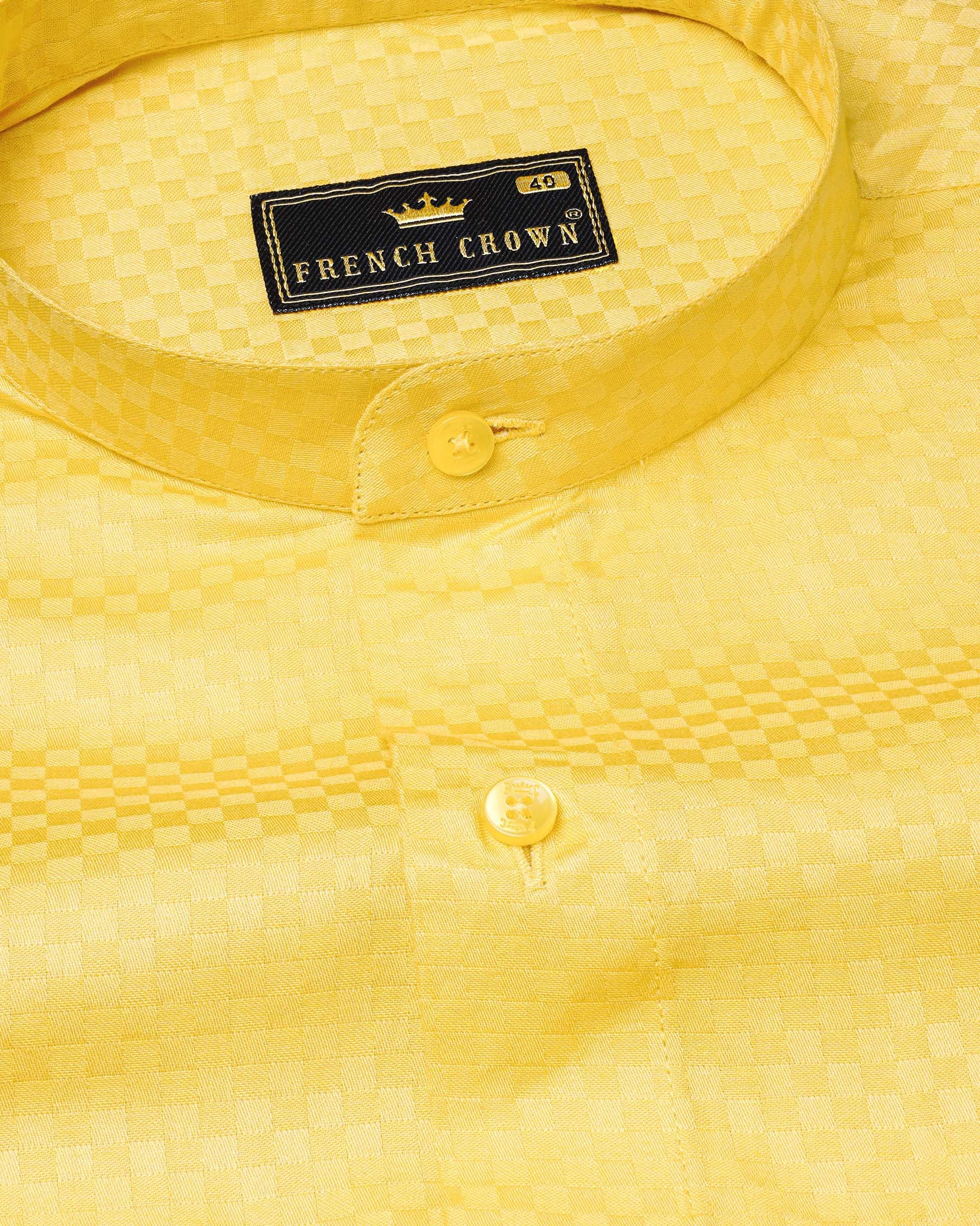 Arylide Yellow Checked Dobby Textured Premium Giza Cotton Shirt 7735-M-YL-38, 7735-M-YL-H-38, 7735-M-YL-39,7735-M-YL-H-39, 7735-M-YL-40, 7735-M-YL-H-40, 7735-M-YL-42, 7735-M-YL-H-42, 7735-M-YL-44, 7735-M-YL-H-44, 7735-M-YL-46, 7735-M-YL-H-46, 7735-M-YL-48, 7735-M-YL-H-48, 7735-M-YL-50, 7735-M-YL-H-50, 7735-M-YL-52, 7735-M-YL-H-52