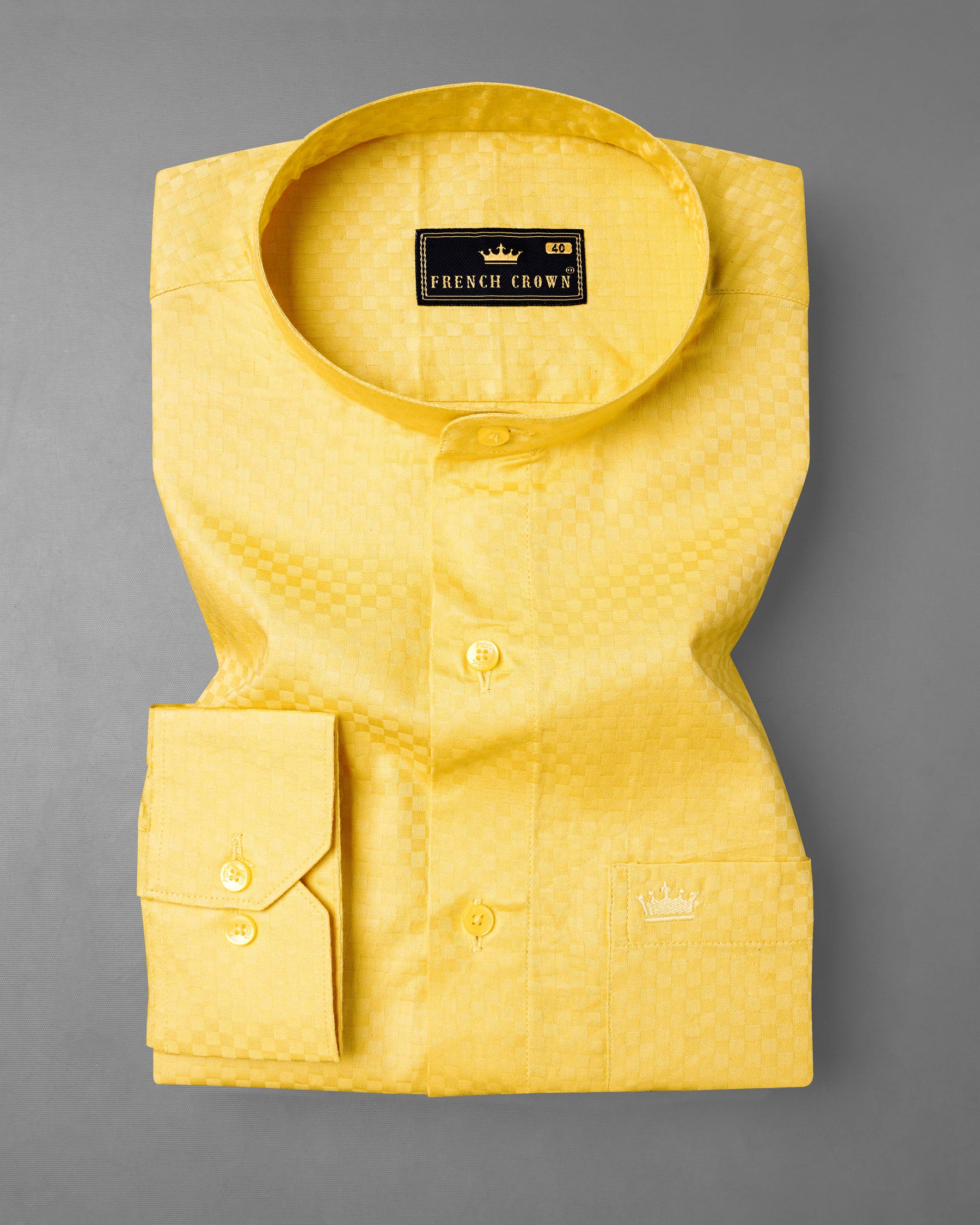 Arylide Yellow Checked Dobby Textured Premium Giza Cotton Shirt 7735-M-YL-38, 7735-M-YL-H-38, 7735-M-YL-39,7735-M-YL-H-39, 7735-M-YL-40, 7735-M-YL-H-40, 7735-M-YL-42, 7735-M-YL-H-42, 7735-M-YL-44, 7735-M-YL-H-44, 7735-M-YL-46, 7735-M-YL-H-46, 7735-M-YL-48, 7735-M-YL-H-48, 7735-M-YL-50, 7735-M-YL-H-50, 7735-M-YL-52, 7735-M-YL-H-52