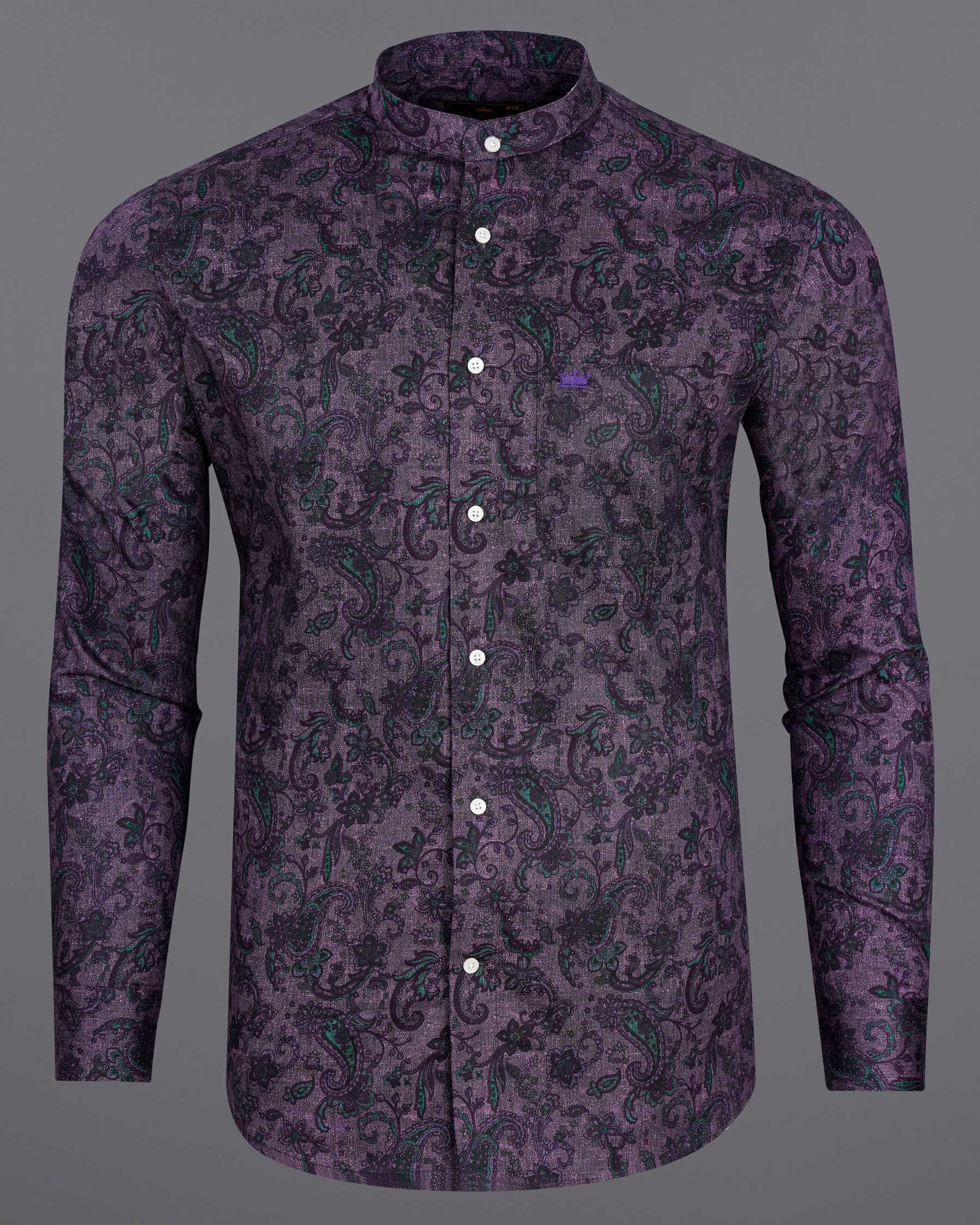 Matterhorn Dark Violet and Paisley Printed Super Soft Premium Cotton Shirt 7742-M-38, 7742-M-H-38, 7742-M-39,7742-M-H-39, 7742-M-40, 7742-M-H-40, 7742-M-42, 7742-M-H-42, 7742-M-44, 7742-M-H-44, 7742-M-46, 7742-M-H-46, 7742-M-48, 7742-M-H-48, 7742-M-50, 7742-M-H-50, 7742-M-52, 7742-M-H-52