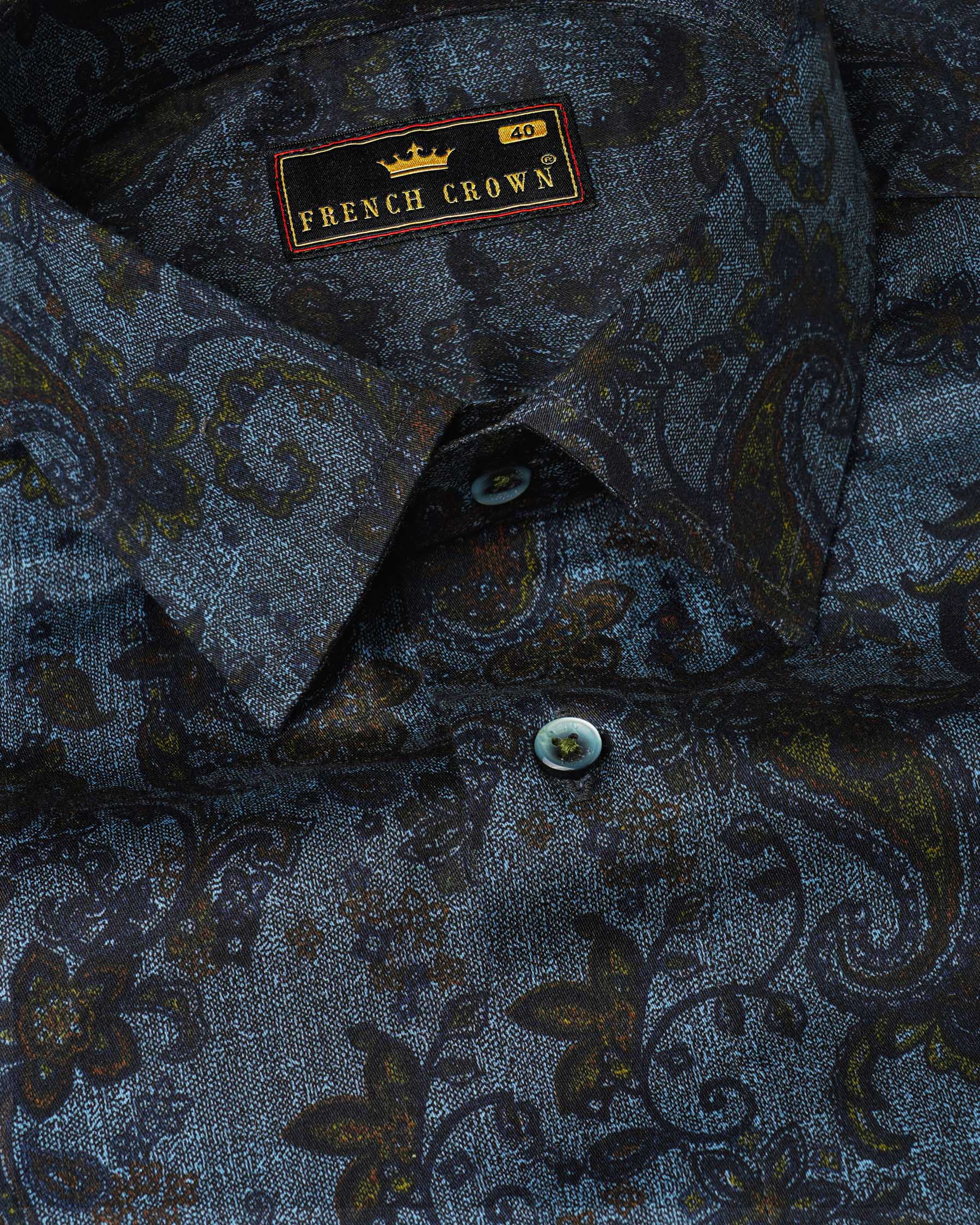 Comet Gray Paisley Printed Super Soft Premium Cotton Shirt 7745-GR-38, 7745-GR-H-38, 7745-GR-39,7745-GR-H-39, 7745-GR-40, 7745-GR-H-40, 7745-GR-42, 7745-GR-H-42, 7745-GR-44, 7745-GR-H-44, 7745-GR-46, 7745-GR-H-46, 7745-GR-48, 7745-GR-H-48, 7745-GR-50, 7745-GR-H-50, 7745-GR-52, 7745-GR-H-52