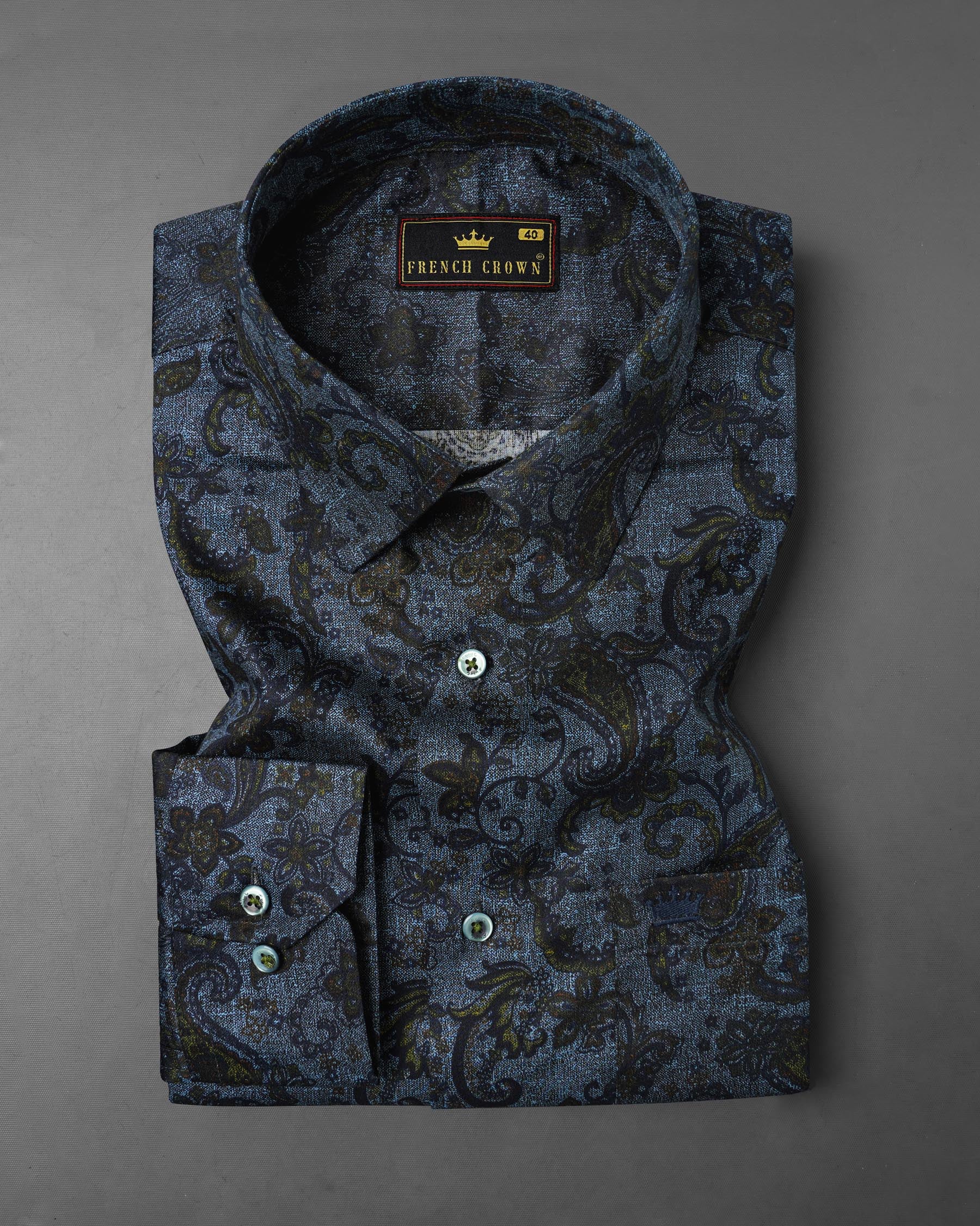 Comet Gray Paisley Printed Super Soft Premium Cotton Shirt 7745-GR-38, 7745-GR-H-38, 7745-GR-39,7745-GR-H-39, 7745-GR-40, 7745-GR-H-40, 7745-GR-42, 7745-GR-H-42, 7745-GR-44, 7745-GR-H-44, 7745-GR-46, 7745-GR-H-46, 7745-GR-48, 7745-GR-H-48, 7745-GR-50, 7745-GR-H-50, 7745-GR-52, 7745-GR-H-52