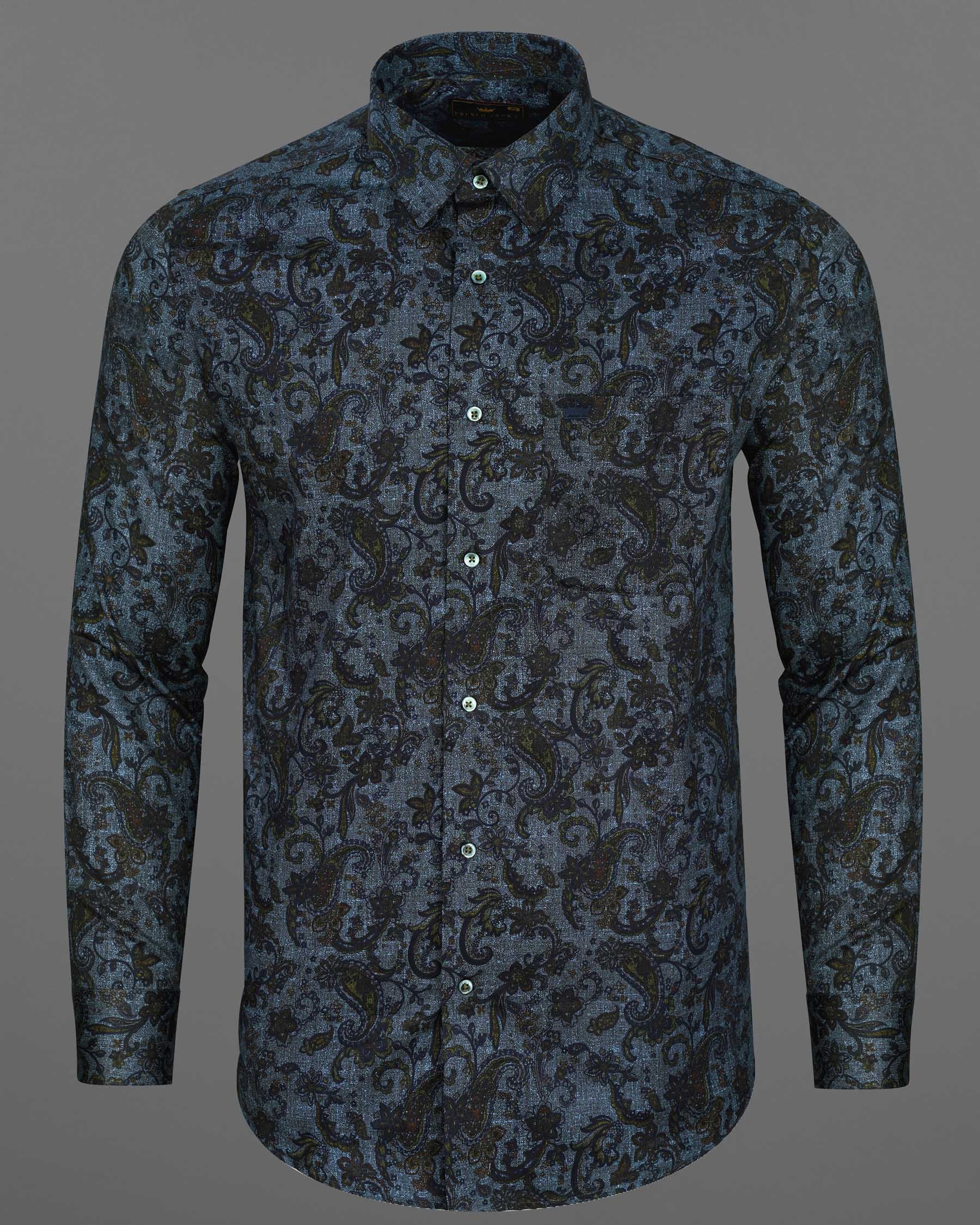 Comet Gray Paisley Printed Super Soft Premium Cotton Shirt 7745-GR-38, 7745-GR-H-38, 7745-GR-39,7745-GR-H-39, 7745-GR-40, 7745-GR-H-40, 7745-GR-42, 7745-GR-H-42, 7745-GR-44, 7745-GR-H-44, 7745-GR-46, 7745-GR-H-46, 7745-GR-48, 7745-GR-H-48, 7745-GR-50, 7745-GR-H-50, 7745-GR-52, 7745-GR-H-52