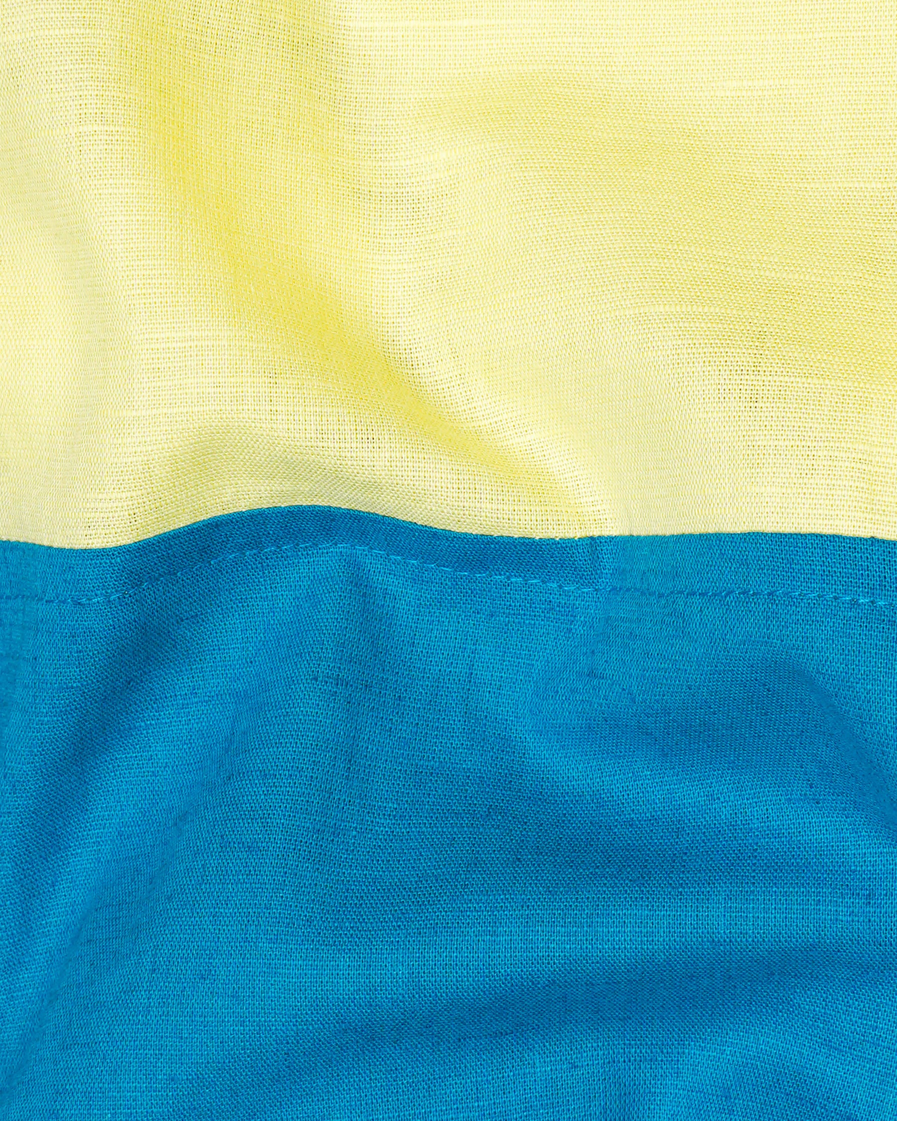 Blond Yellow with Bondi Blue Luxurious Linen Designer Shirt 7752-P117-38, 7752-P117-H-38, 7752-P117-39,7752-P117-H-39, 7752-P117-40, 7752-P117-H-40, 7752-P117-42, 7752-P117-H-42, 7752-P117-44, 7752-P117-H-44, 7752-P117-46, 7752-P117-H-46, 7752-P117-48, 7752-P117-H-48, 7752-P117-50, 7752-P117-H-50, 7752-P117-52, 7752-P117-H-52