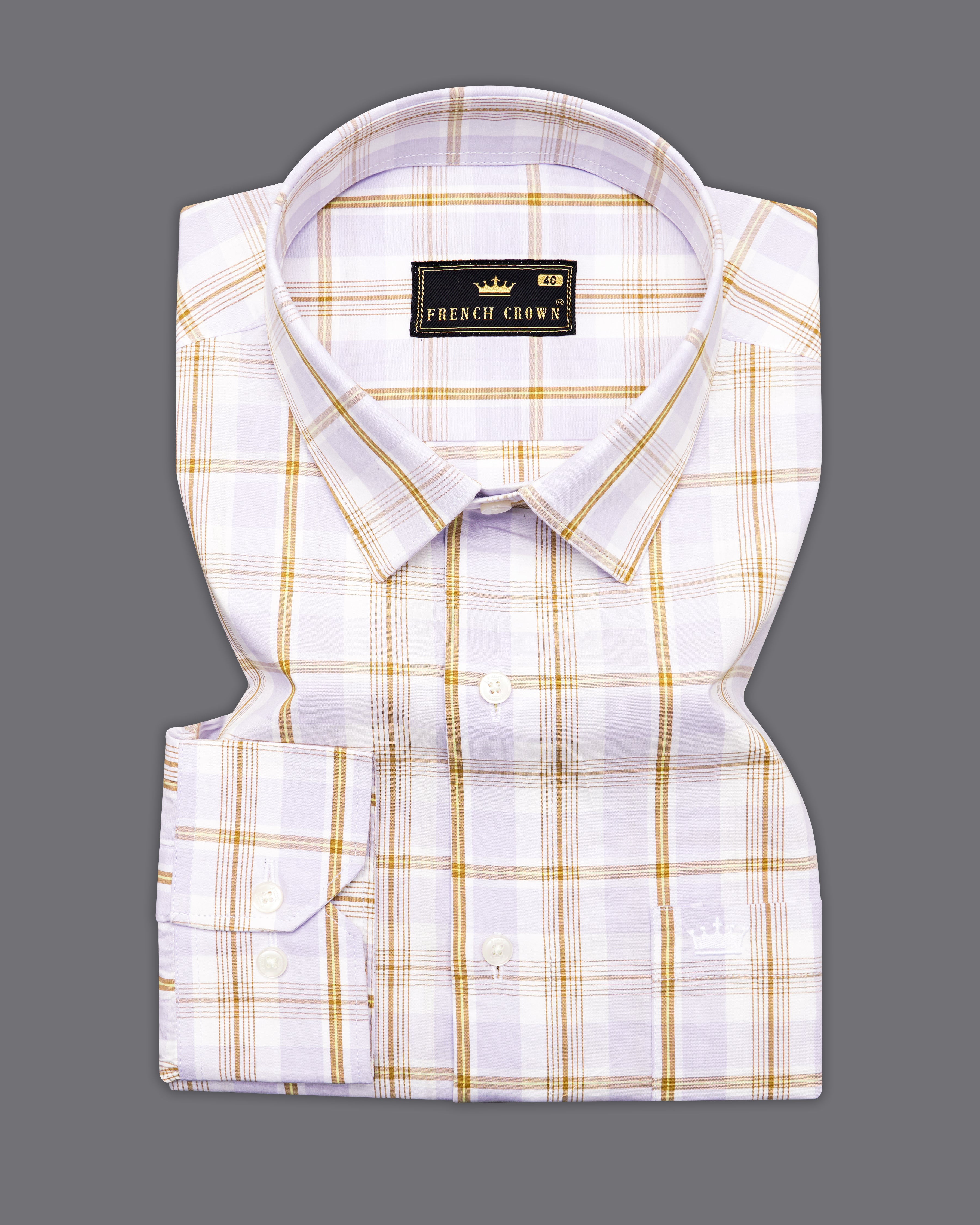 Amour Lavender with Leather Brown Checkered Floral Embroidered Premium Cotton Designer Shirt 7755-EH087-38, 7755-EH087-H-38, 7755-EH087-39, 7755-EH087-H-39, 7755-EH087-40, 7755-EH087-H-40, 7755-EH087-42, 7755-EH087-H-42, 7755-EH087-44, 7755-EH087-H-44, 7755-EH087-46, 7755-EH087-H-46, 7755-EH087-48, 7755-EH087-H-48, 7755-EH087-50, 7755-EH087-H-50, 7755-EH087-52, 7755-EH087-H-52