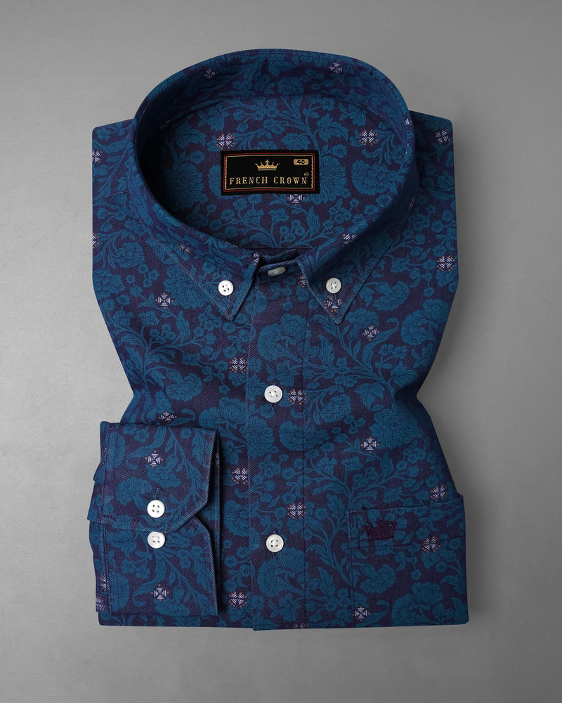 Cyprus Blue with Damask Chambray Textured Premium Cotton Shirt 7759-BD-38, 7759-BD-H-38, 7759-BD-39,7759-BD-H-39, 7759-BD-40, 7759-BD-H-40, 7759-BD-42, 7759-BD-H-42, 7759-BD-44, 7759-BD-H-44, 7759-BD-46, 7759-BD-H-46, 7759-BD-48, 7759-BD-H-48, 7759-BD-50, 7759-BD-H-50, 7759-BD-52, 7759-BD-H-52