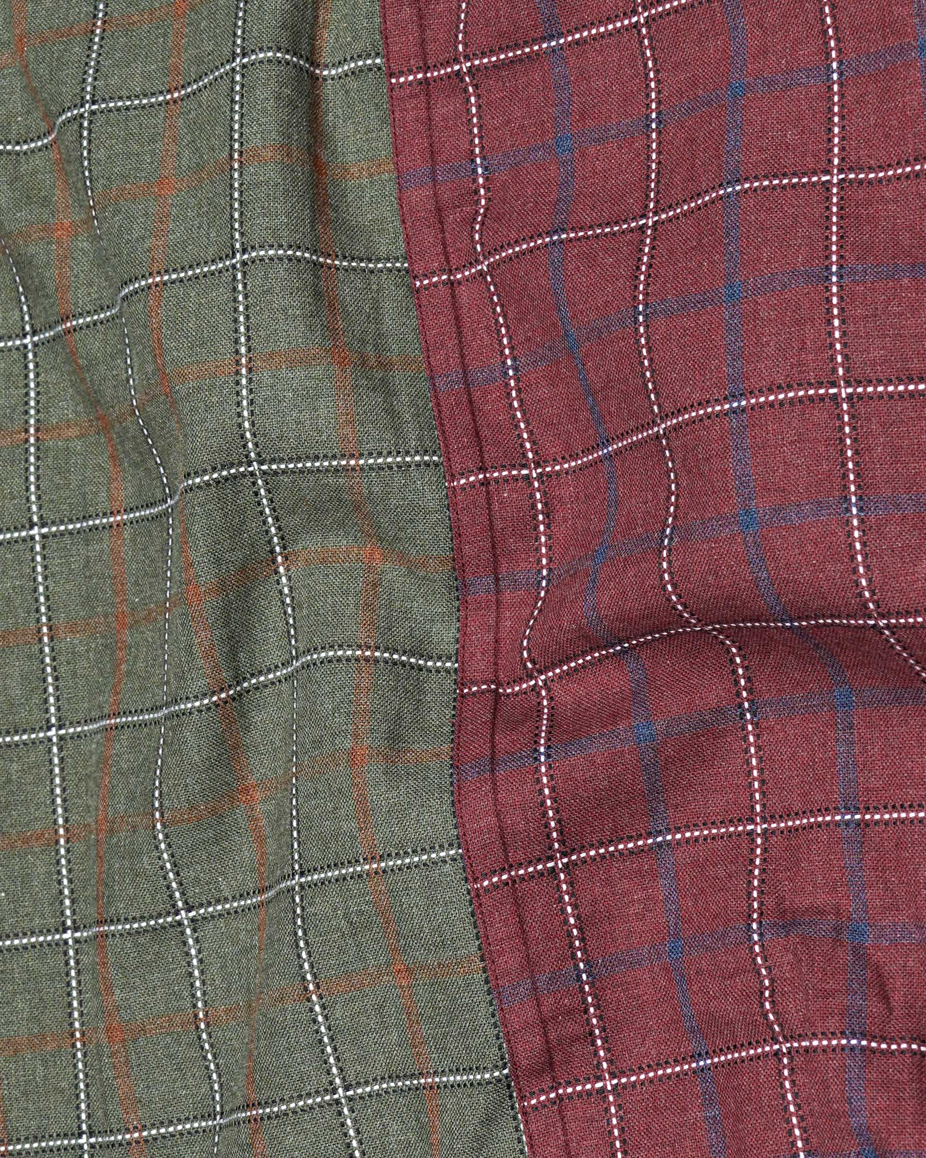 Copper Rust Red and Limed Ash Green Windowpane Dobby Textured Premium Giza Cotton Shirt 7760-BLK-P206-38, 7760-BLK-P206-H-38, 7760-BLK-P206-39,7760-BLK-P206-H-39, 7760-BLK-P206-40, 7760-BLK-P206-H-40, 7760-BLK-P206-42, 7760-BLK-P206-H-42, 7760-BLK-P206-44, 7760-BLK-P206-H-44, 7760-BLK-P206-46, 7760-BLK-P206-H-46, 7760-BLK-P206-48, 7760-BLK-P206-H-48, 7760-BLK-P206-50, 7760-BLK-P206-H-50, 7760-BLK-P206-52, 7760-BLK-P206-H-52
