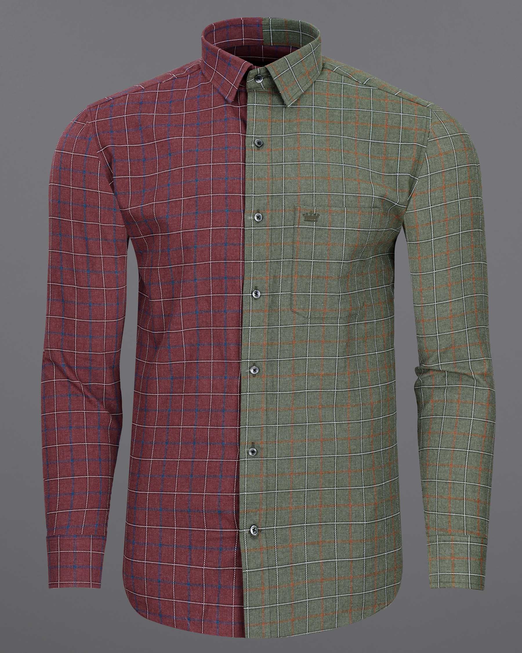 Copper Rust Red and Limed Ash Green Windowpane Dobby Textured Premium Giza Cotton Shirt 7760-BLK-P206-38, 7760-BLK-P206-H-38, 7760-BLK-P206-39,7760-BLK-P206-H-39, 7760-BLK-P206-40, 7760-BLK-P206-H-40, 7760-BLK-P206-42, 7760-BLK-P206-H-42, 7760-BLK-P206-44, 7760-BLK-P206-H-44, 7760-BLK-P206-46, 7760-BLK-P206-H-46, 7760-BLK-P206-48, 7760-BLK-P206-H-48, 7760-BLK-P206-50, 7760-BLK-P206-H-50, 7760-BLK-P206-52, 7760-BLK-P206-H-52