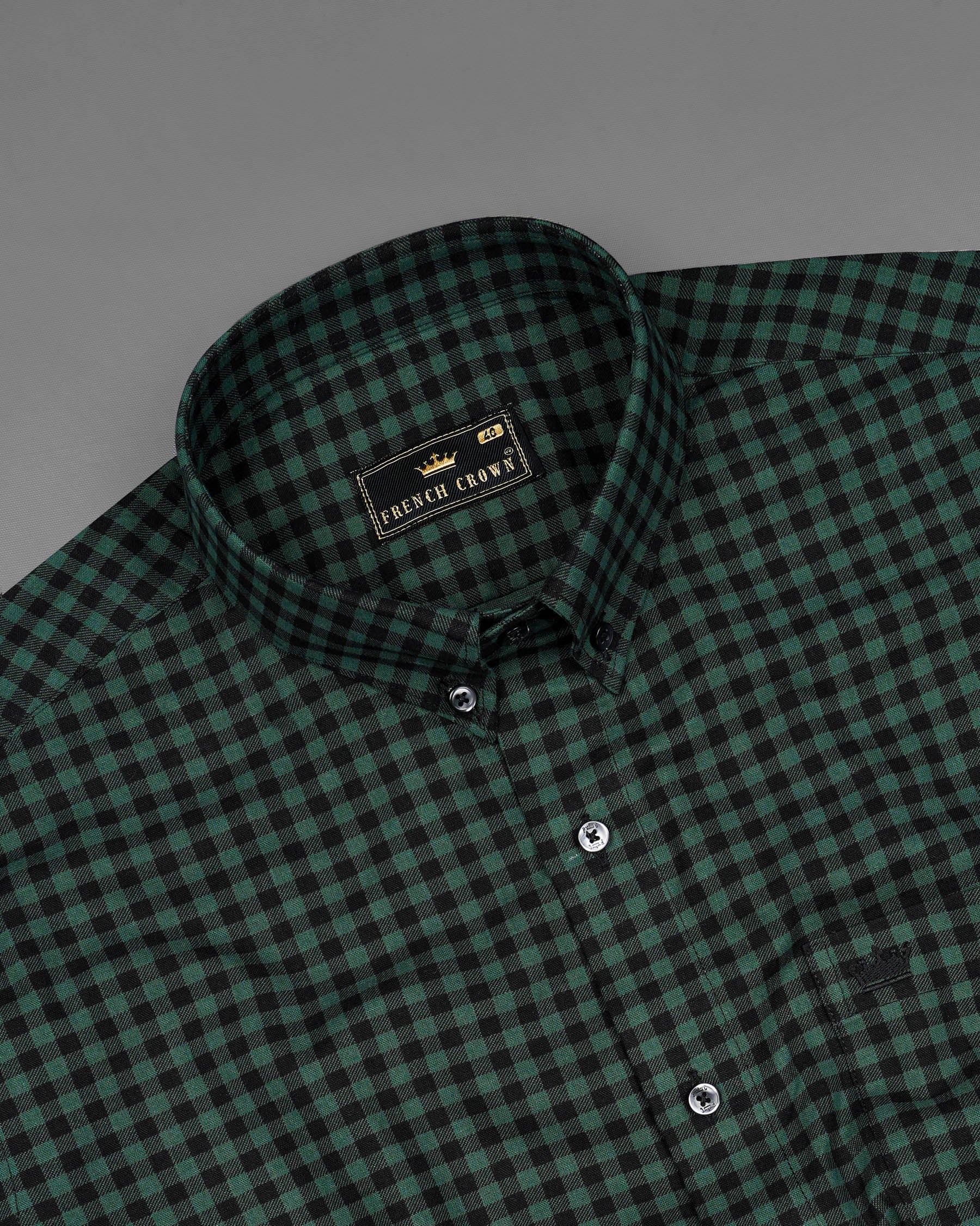 Outer Space Green With Back Gingham Checkered Twill Premium Cotton Shirt 7761-BD-BLK-38, 7761-BD-BLK-H-38, 7761-BD-BLK-39, 7761-BD-BLK-H-39, 7761-BD-BLK-40, 7761-BD-BLK-H-40, 7761-BD-BLK-42, 7761-BD-BLK-H-42, 7761-BD-BLK-44, 7761-BD-BLK-H-44, 7761-BD-BLK-46, 7761-BD-BLK-H-46, 7761-BD-BLK-48, 7761-BD-BLK-H-48, 7761-BD-BLK-50, 7761-BD-BLK-H-50, 7761-BD-BLK-52, 7761-BD-BLK-H-52