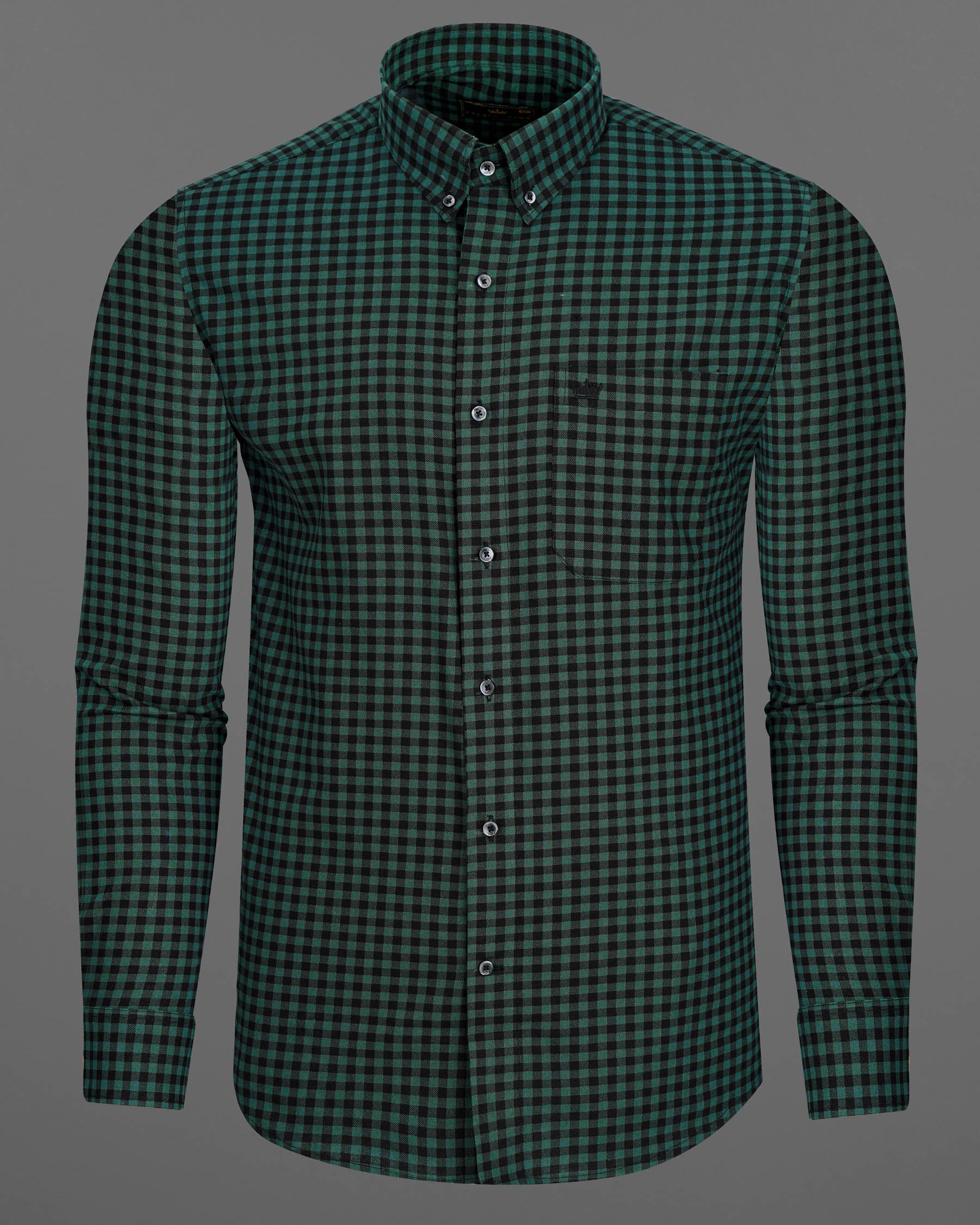 Outer Space Green With Back Gingham Checkered Twill Premium Cotton Shirt 7761-BD-BLK-38, 7761-BD-BLK-H-38, 7761-BD-BLK-39, 7761-BD-BLK-H-39, 7761-BD-BLK-40, 7761-BD-BLK-H-40, 7761-BD-BLK-42, 7761-BD-BLK-H-42, 7761-BD-BLK-44, 7761-BD-BLK-H-44, 7761-BD-BLK-46, 7761-BD-BLK-H-46, 7761-BD-BLK-48, 7761-BD-BLK-H-48, 7761-BD-BLK-50, 7761-BD-BLK-H-50, 7761-BD-BLK-52, 7761-BD-BLK-H-52