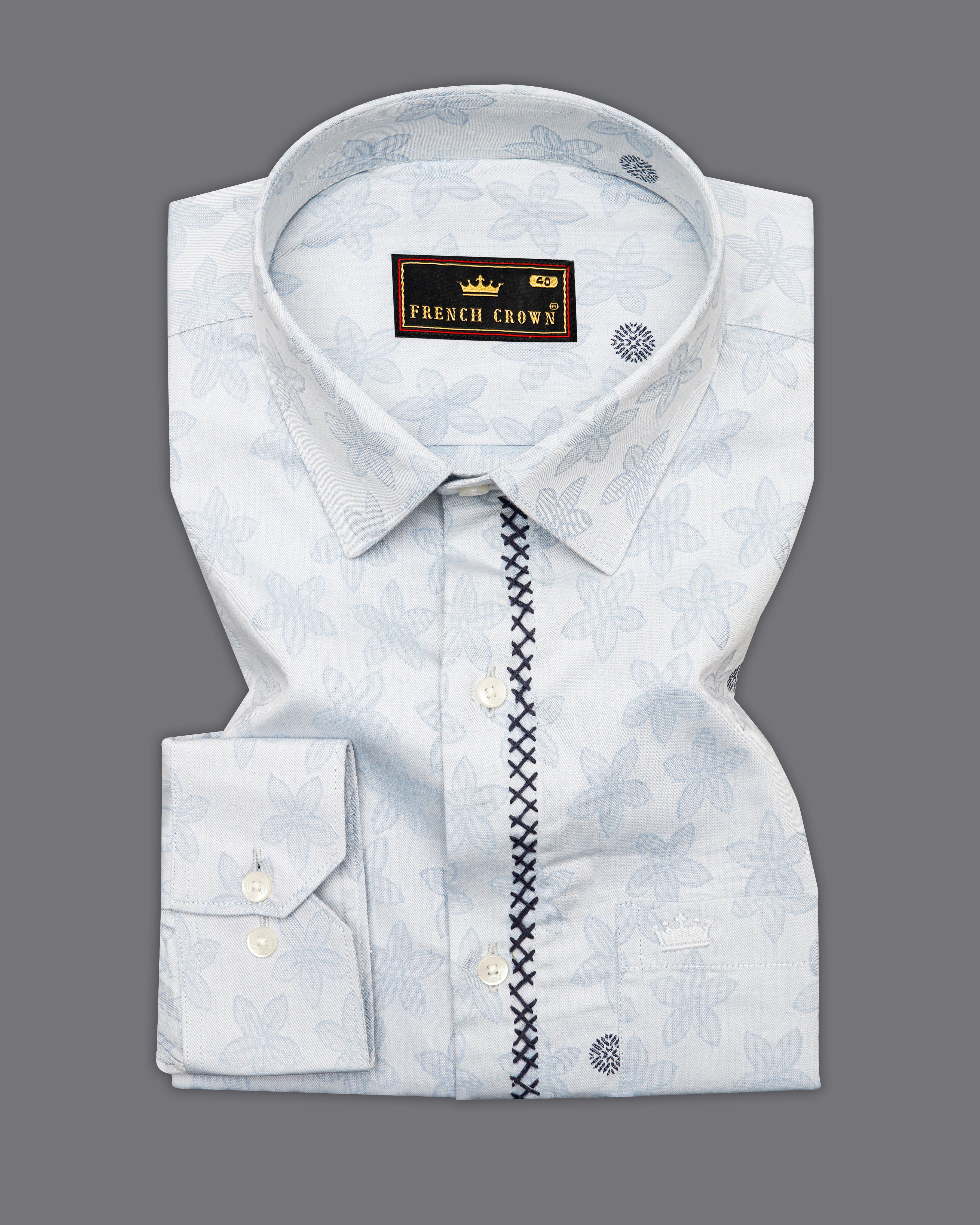 Magnolia with Spun Pearl Gray Hand Embroidered Jacquard Textured Designer Shirt 7762-EH083-38, 7762-EH083-H-38, 7762-EH083-39, 7762-EH083-H-39, 7762-EH083-40, 7762-EH083-H-40, 7762-EH083-42, 7762-EH083-H-42, 7762-EH083-44, 7762-EH083-H-44, 7762-EH083-46, 7762-EH083-H-46, 7762-EH083-48, 7762-EH083-H-48, 7762-EH083-50, 7762-EH083-H-50, 7762-EH083-52, 7762-EH083-H-52