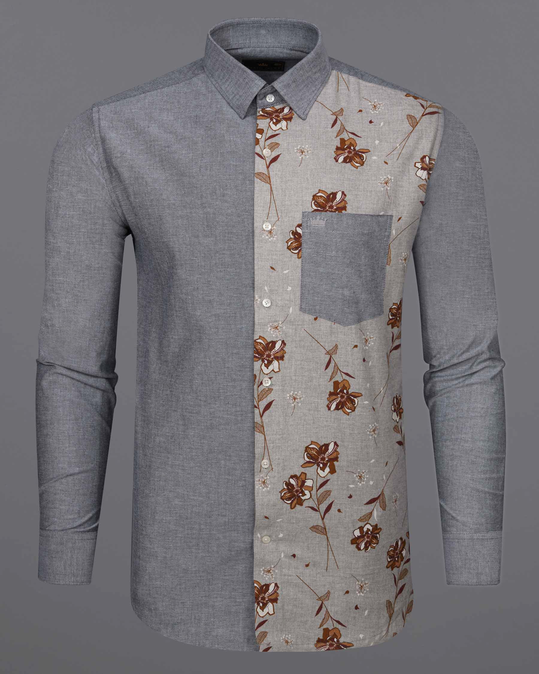 Spun Pearl Gray Floral Royal Oxford Designer Shirt 7763-P185-38, 7763-P185-H-38, 7763-P185-39,7763-P185-H-39, 7763-P185-40, 7763-P185-H-40, 7763-P185-42, 7763-P185-H-42, 7763-P185-44, 7763-P185-H-44, 7763-P185-46, 7763-P185-H-46, 7763-P185-48, 7763-P185-H-48, 7763-P185-50, 7763-P185-H-50, 7763-P185-52, 7763-P185-H-52