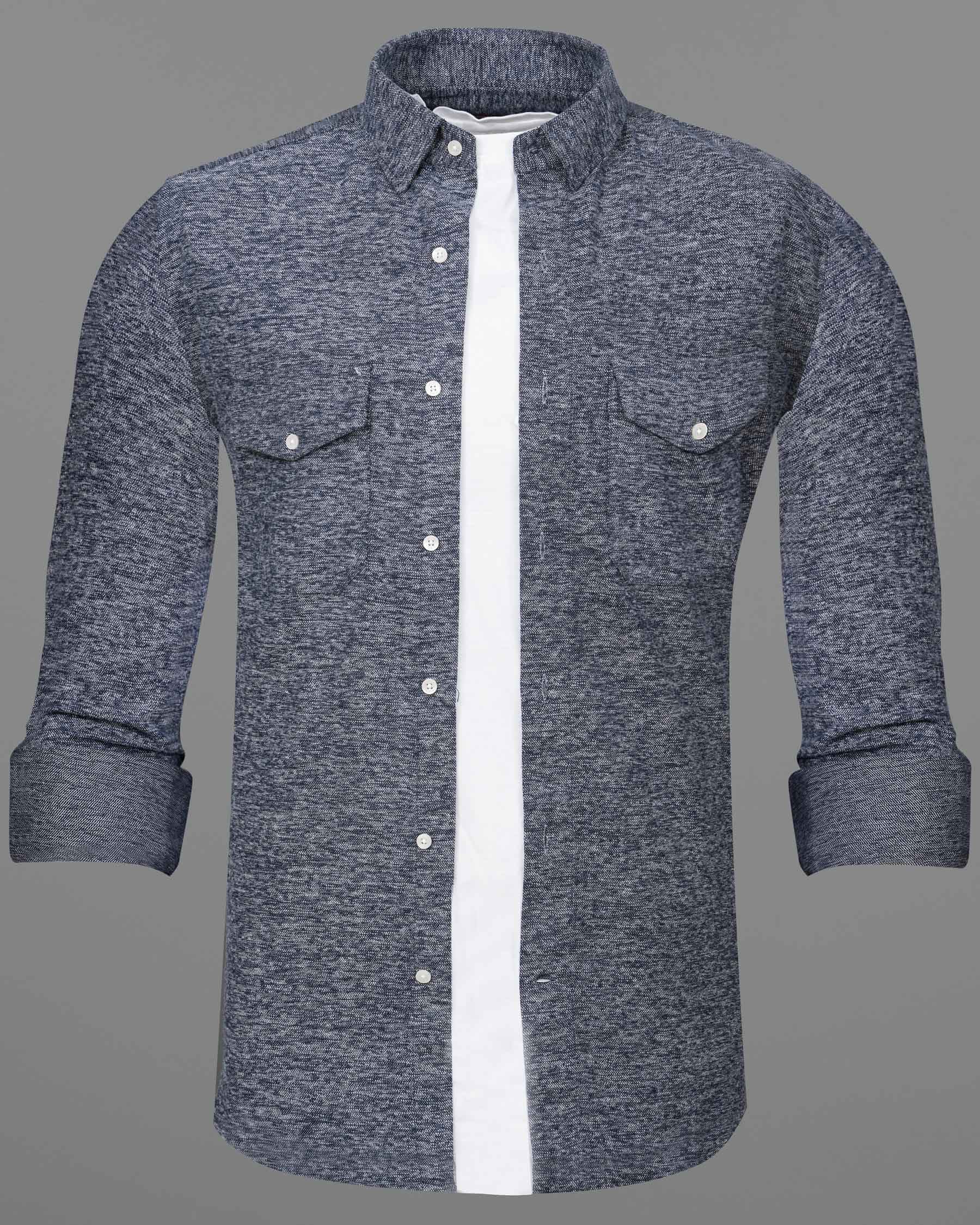 Gravel Gray Flannel Premium Cotton Designer Over Shirt 7766-OS-P141-38, 7766-OS-P141-39, 7766-OS-P141-40,  7766-OS-P141-42,  7766-OS-P141-44,  7766-OS-P141-46,  7766-OS-P141-48,  7766-OS-P141-50,  7766-OS-P141-52