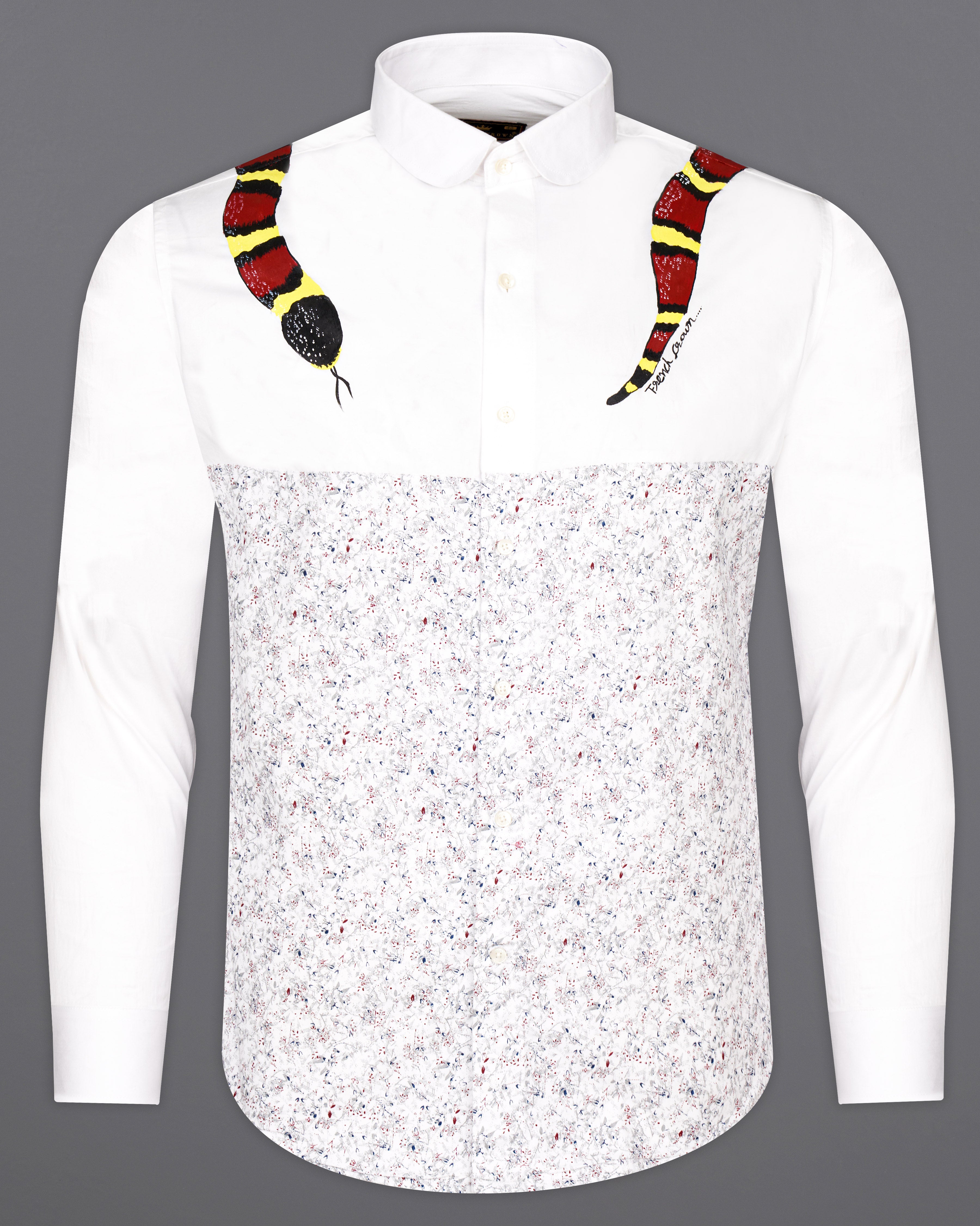 Bright White Hand-Painted Super Soft Premium Cotton Designer Shirt 7769-P127-ART-38, 7769-P127-ART-H-38, 7769-P127-ART-39, 7769-P127-ART-H-39, 7769-P127-ART-40, 7769-P127-ART-H-40, 7769-P127-ART-42, 7769-P127-ART-H-42, 7769-P127-ART-44, 7769-P127-ART-H-44, 7769-P127-ART-46, 7769-P127-ART-H-46, 7769-P127-ART-48, 7769-P127-ART-H-48, 7769-P127-ART-50, 7769-P127-ART-H-50, 7769-P127-ART-52, 7769-P127-ART-H-52